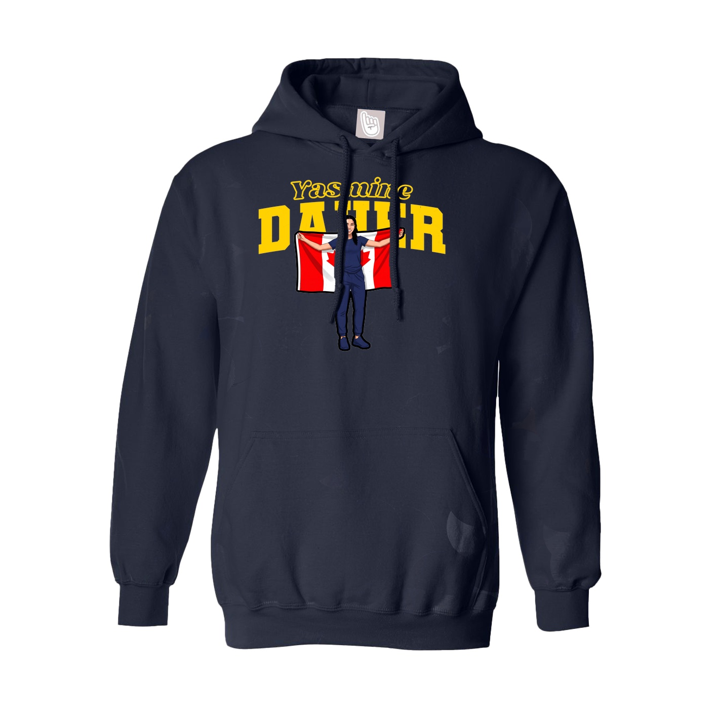 Youth Hoodie — Name Arch in Navy