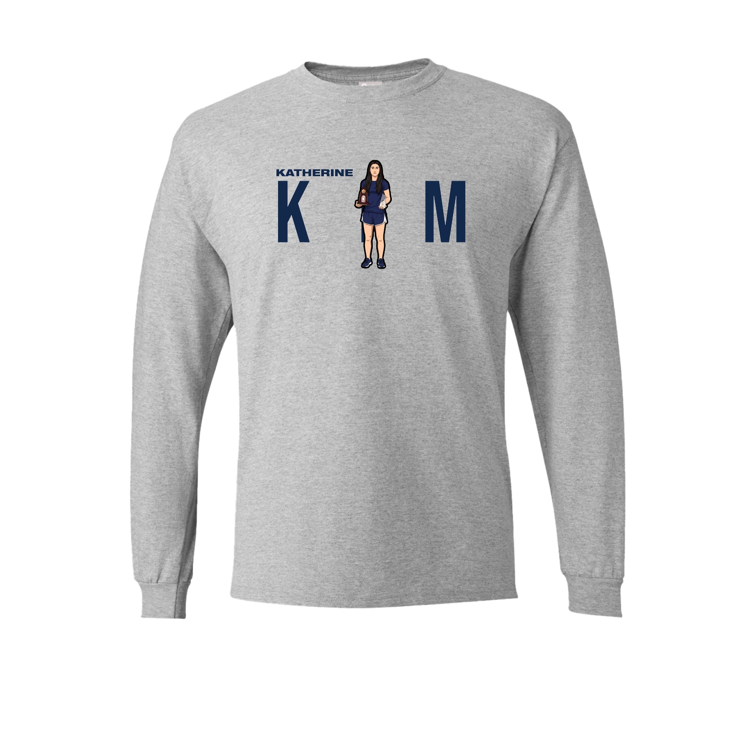 Long Sleeve Tee — Player Name in Grey