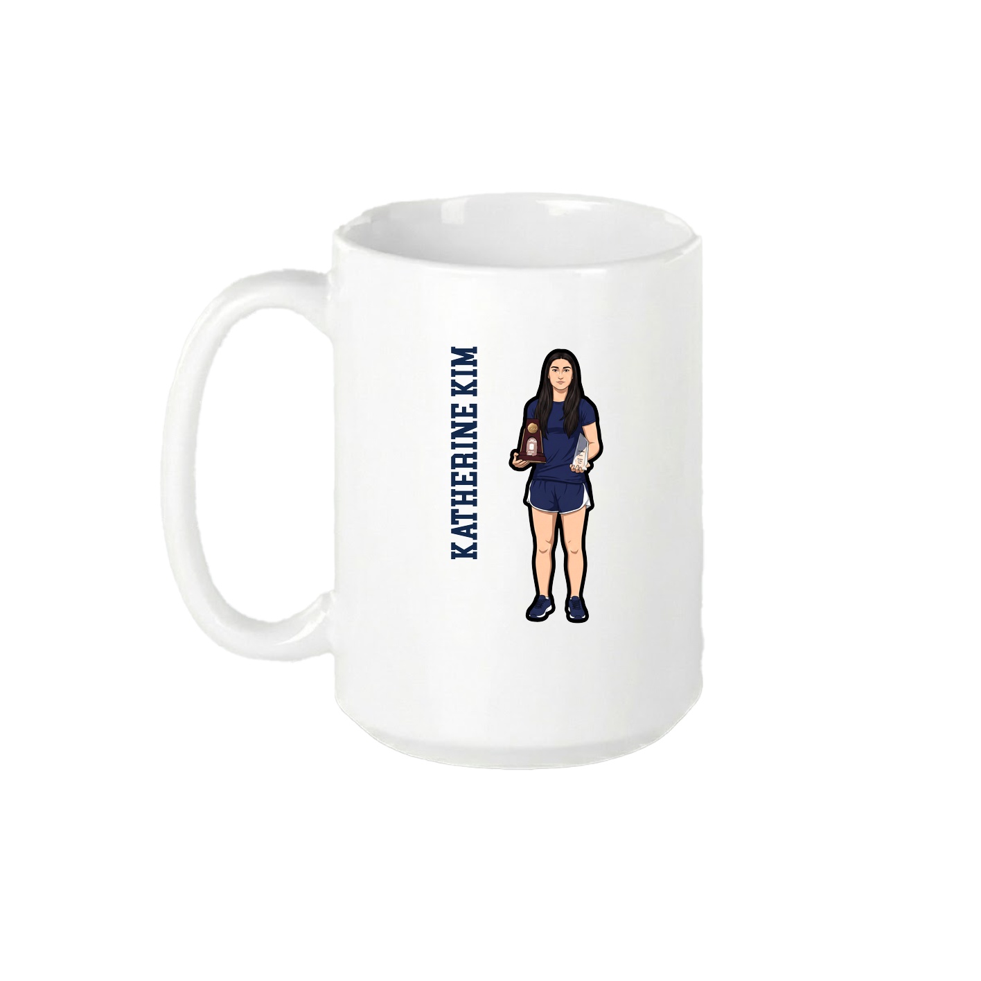 15oz Coffee Mug — Name Vertical in White