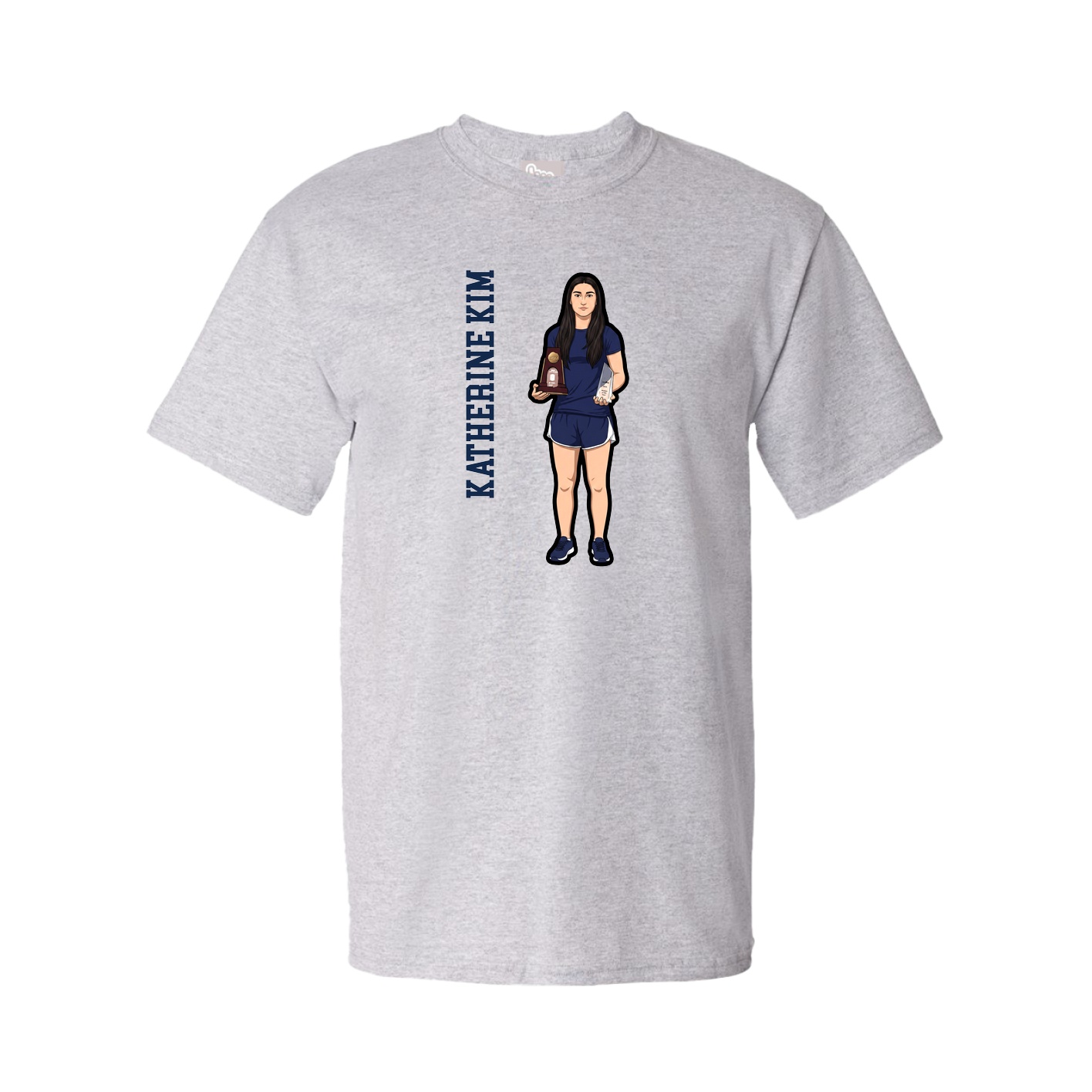Youth Tee — Name Vertical in Grey