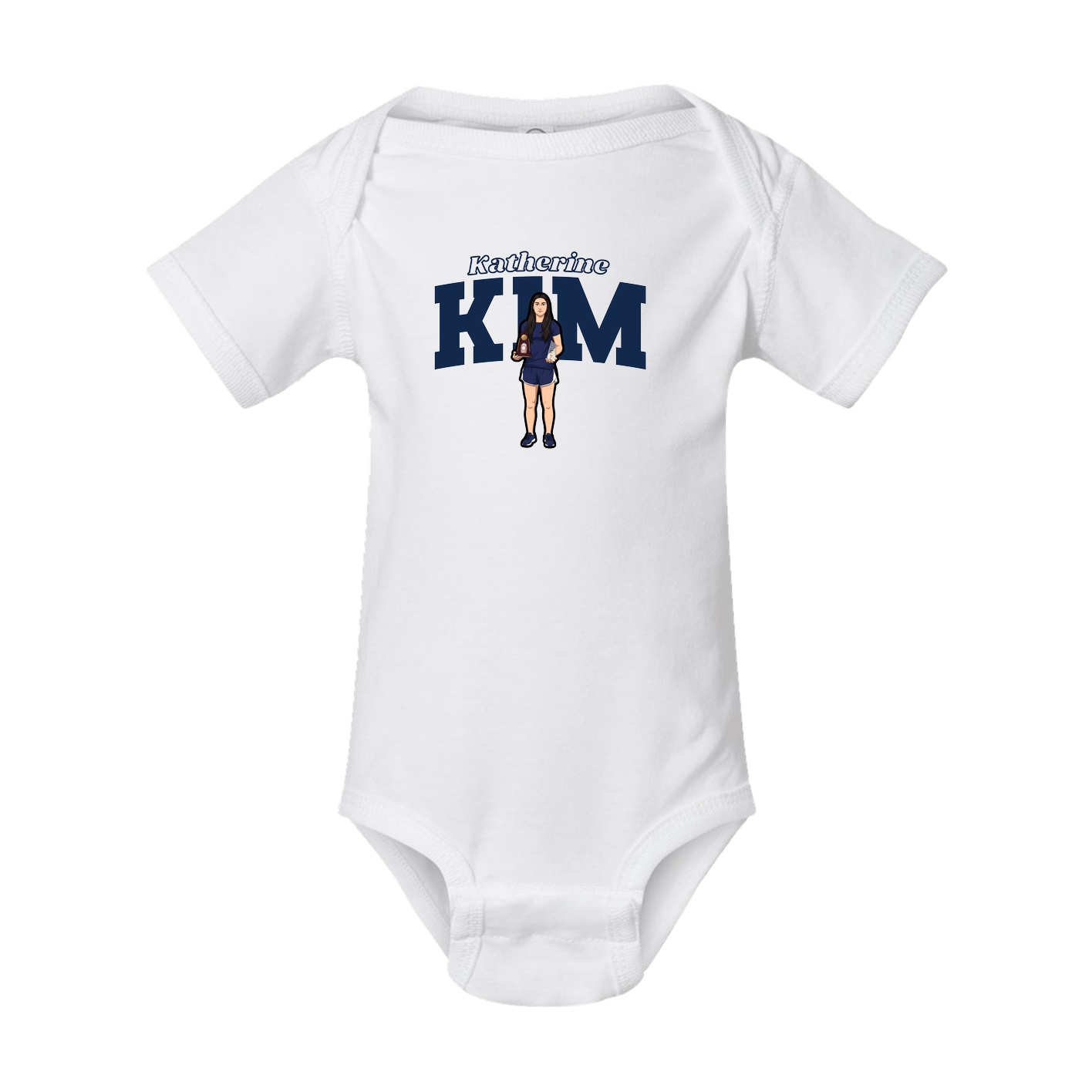Baby Onesie — Name Arch in White