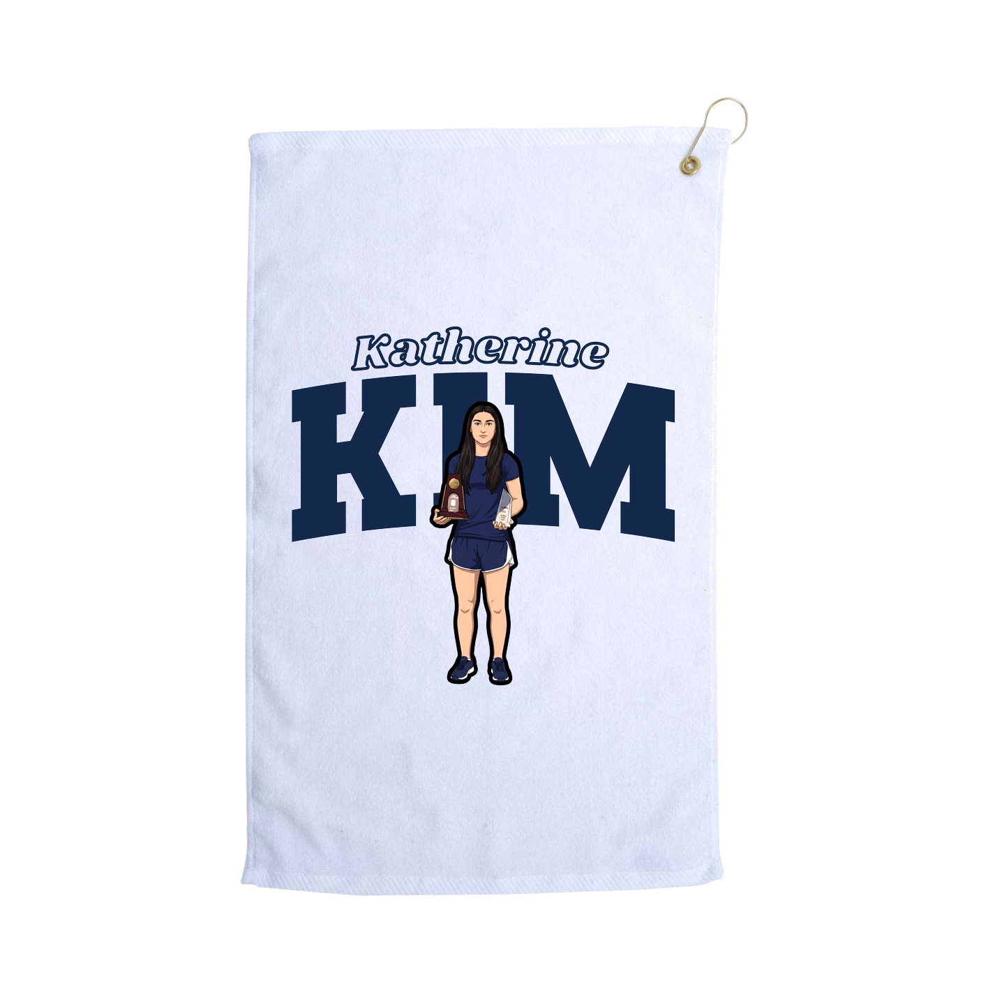 Golf Towel — Name Arch in White