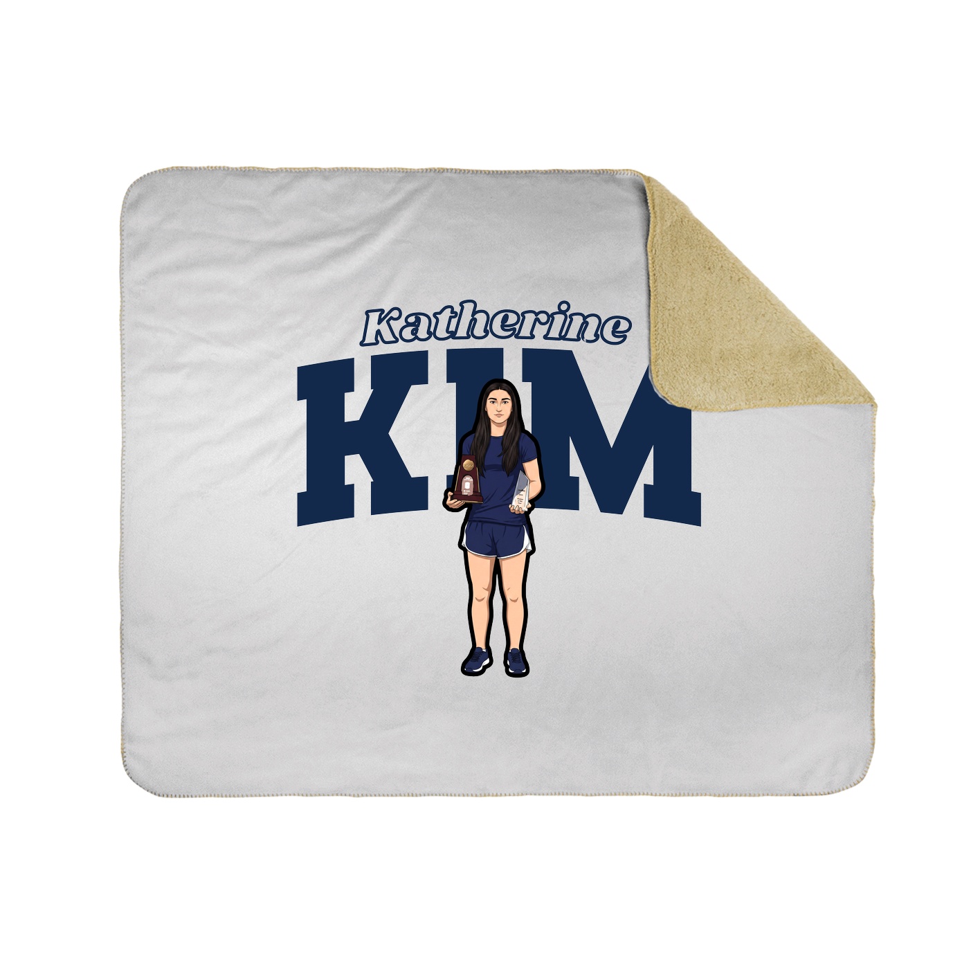 Throw Blanket — Name Arch in White