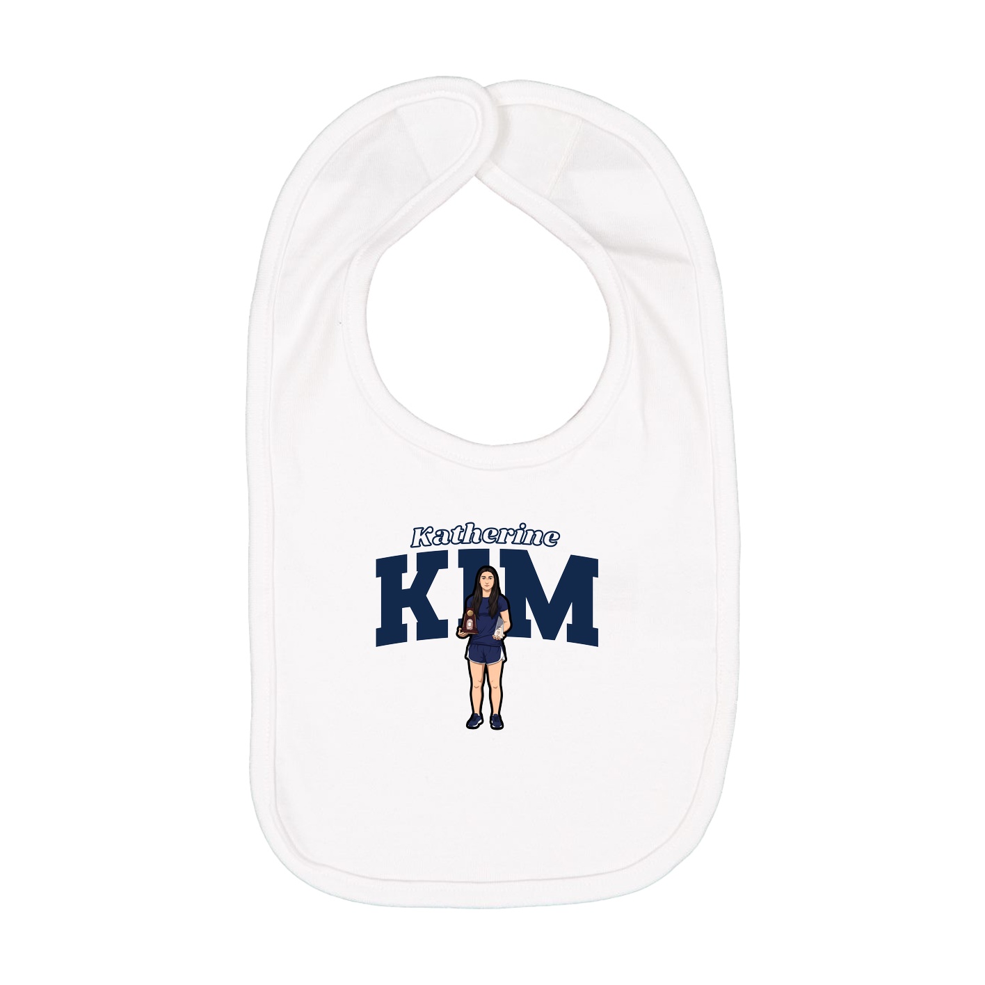 Infant Bib — Name Arch in White
