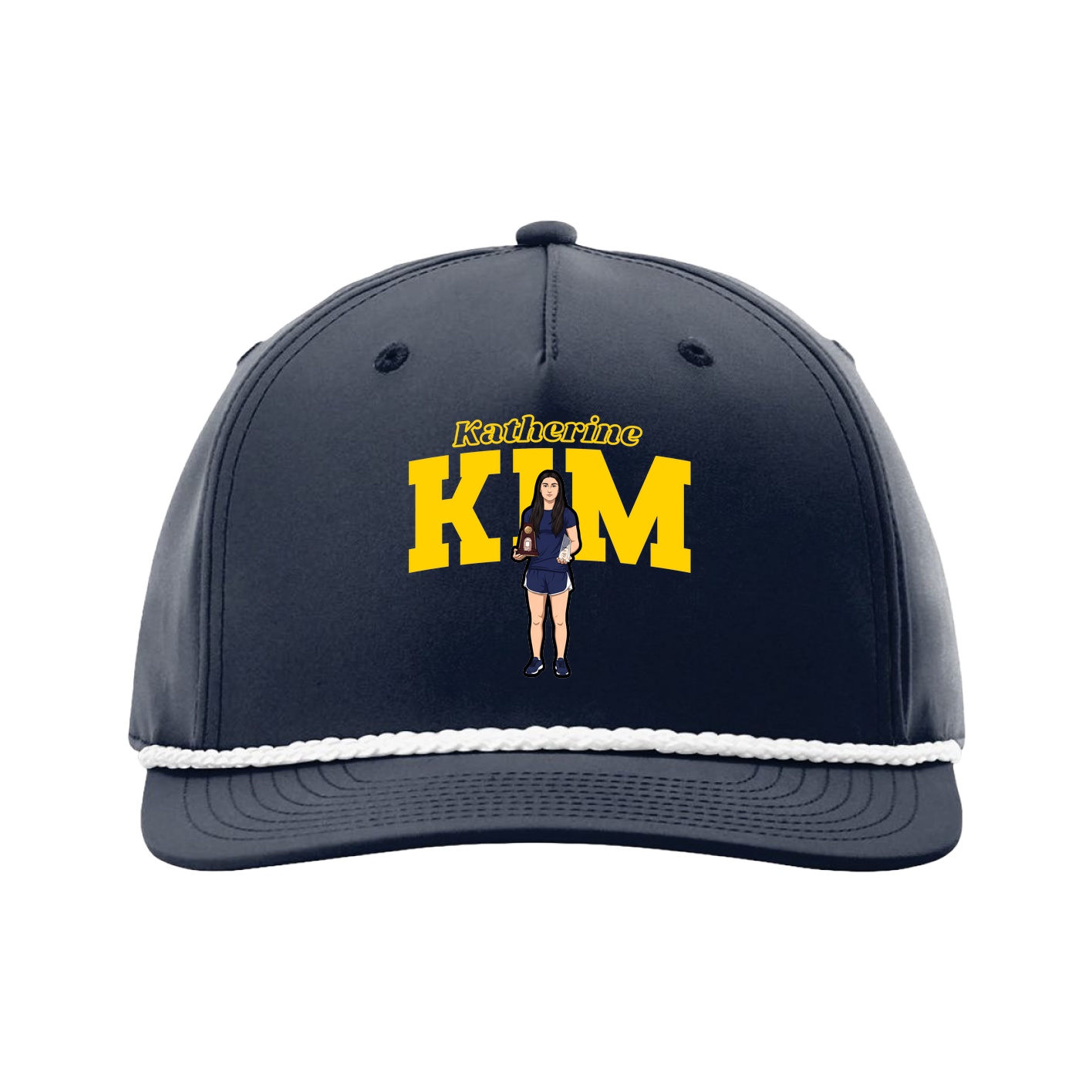 Five-Panel Classic Rope Cap — Name Arch in Navy