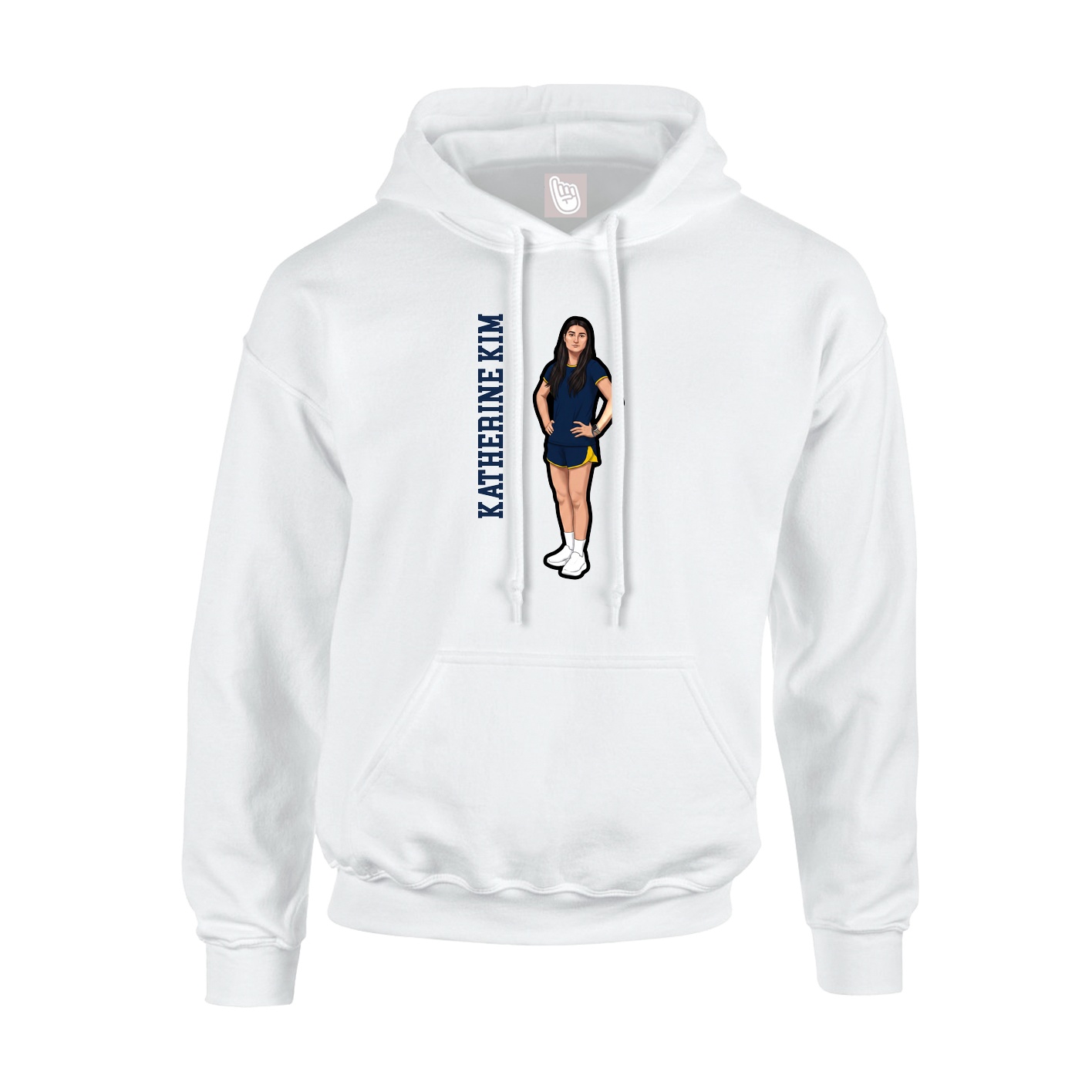 Youth Hoodie — Name Vertical in White