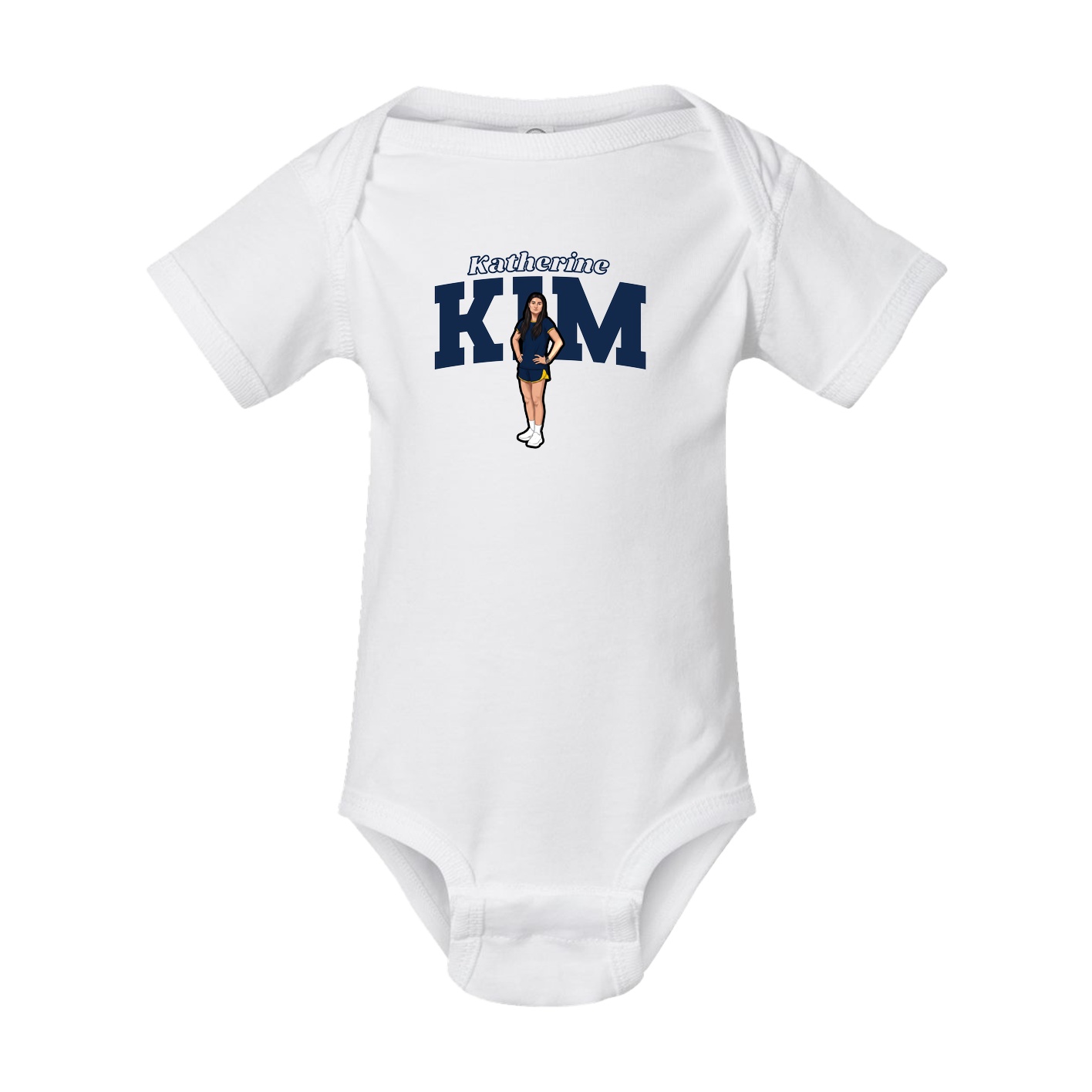 Baby Onesie — Name Arch in White