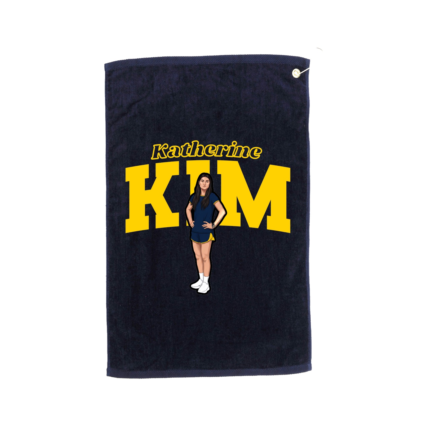 Golf Towel — Name Arch in Navy
