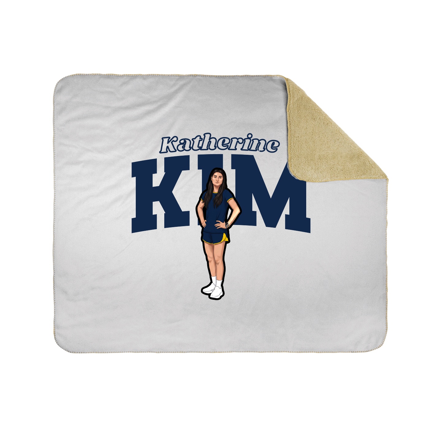 Throw Blanket — Name Arch in White