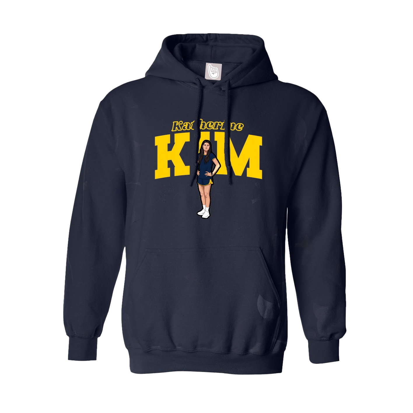 Youth Hoodie — Name Arch in Navy