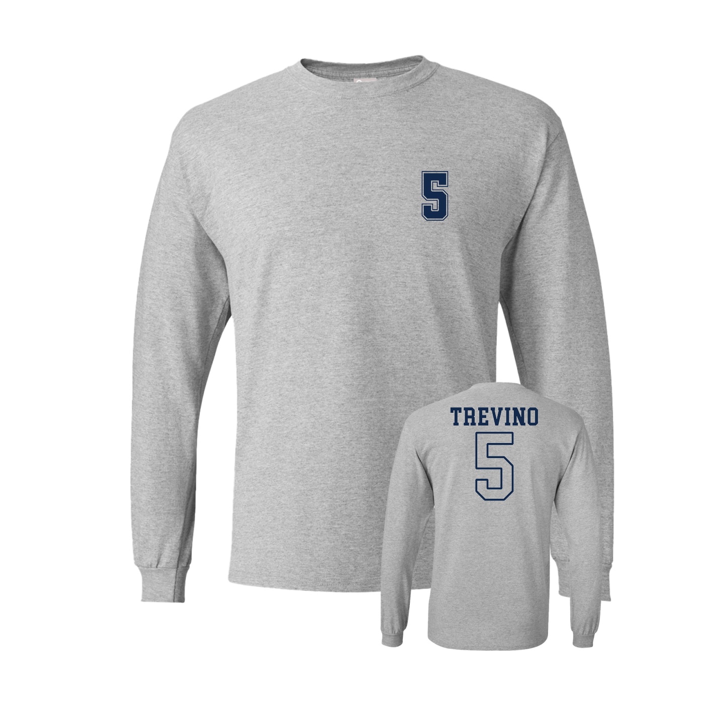 Long Sleeve Tee — Chest Back in Grey