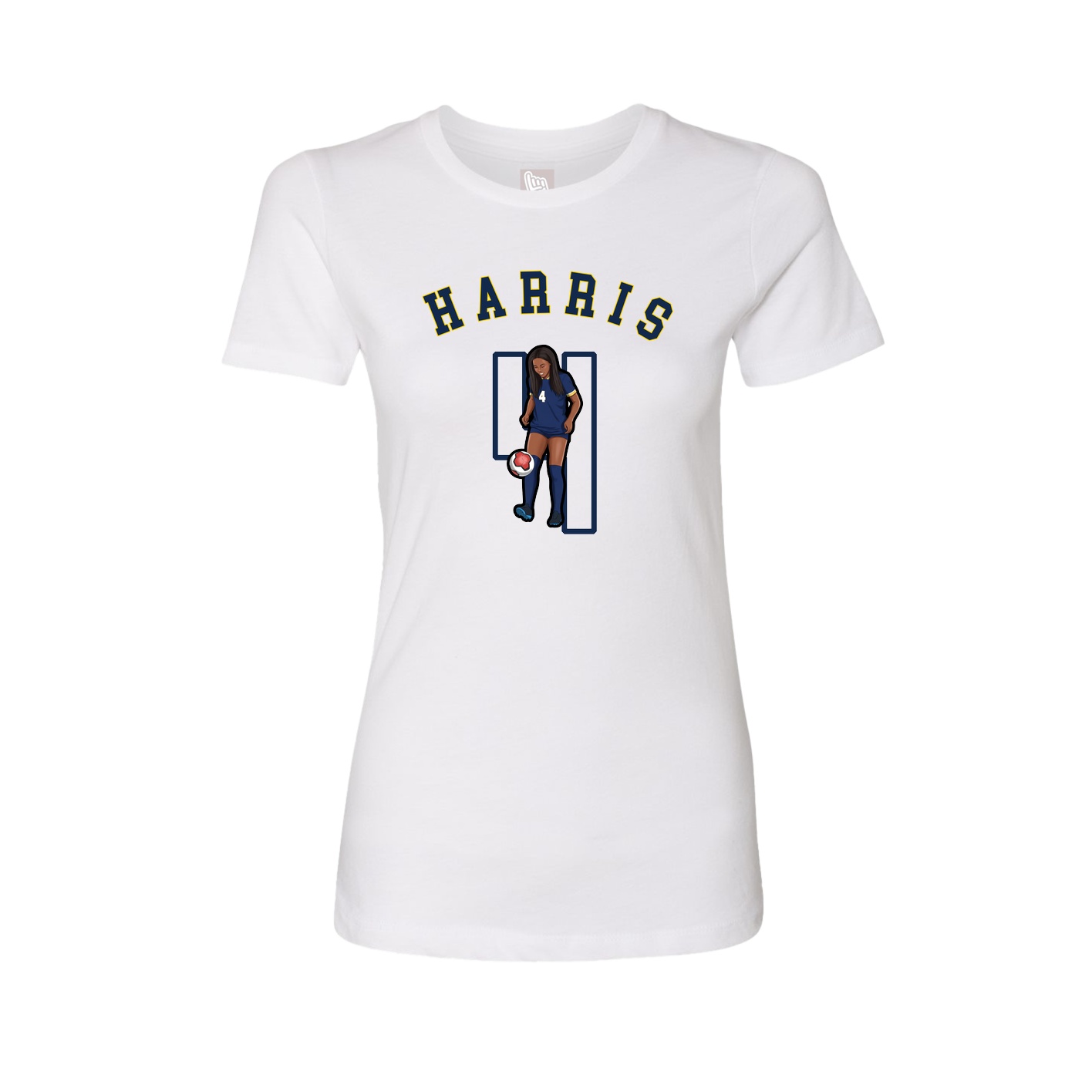 Fitted Women's Tee — Shirsey Arch in White