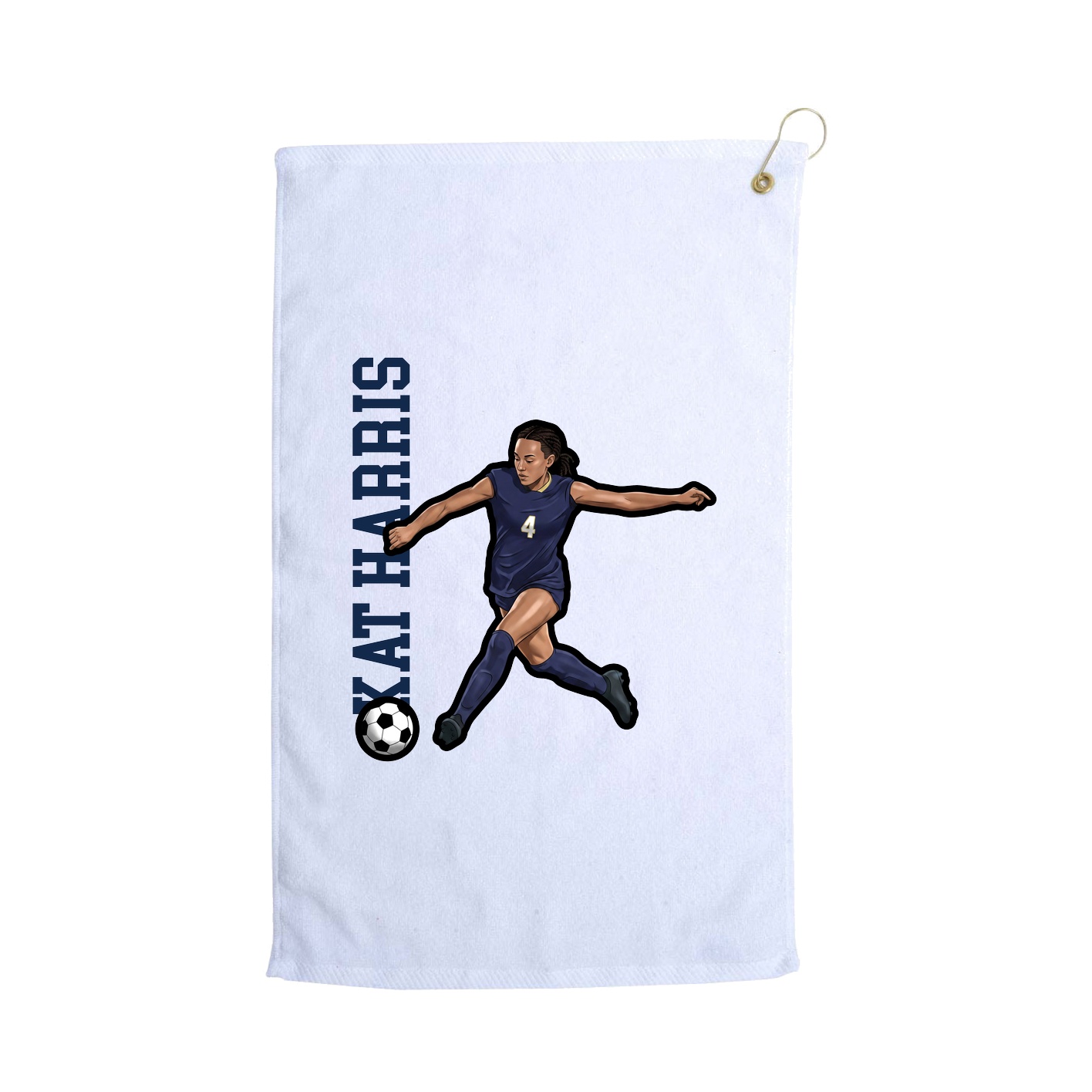 Golf Towel — Name Vertical in White