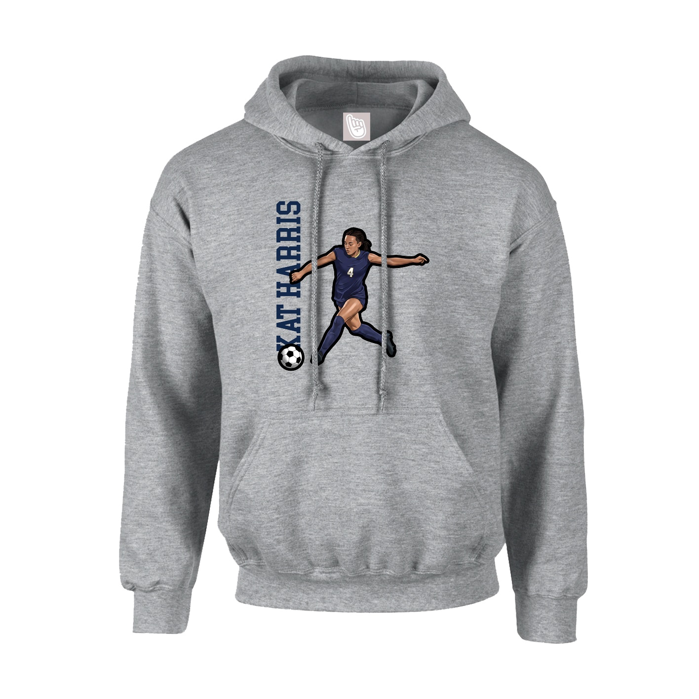 Youth Hoodie — Name Vertical in Grey