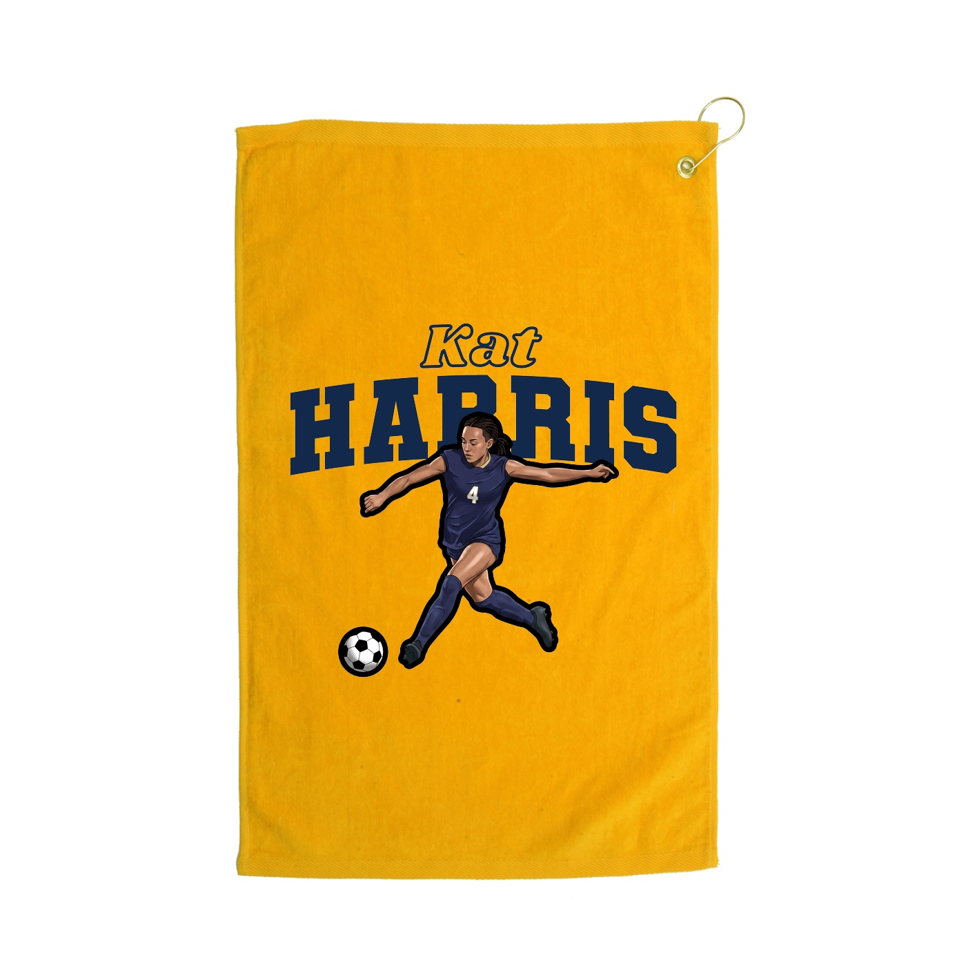 Golf Towel — Name Arch in Gold