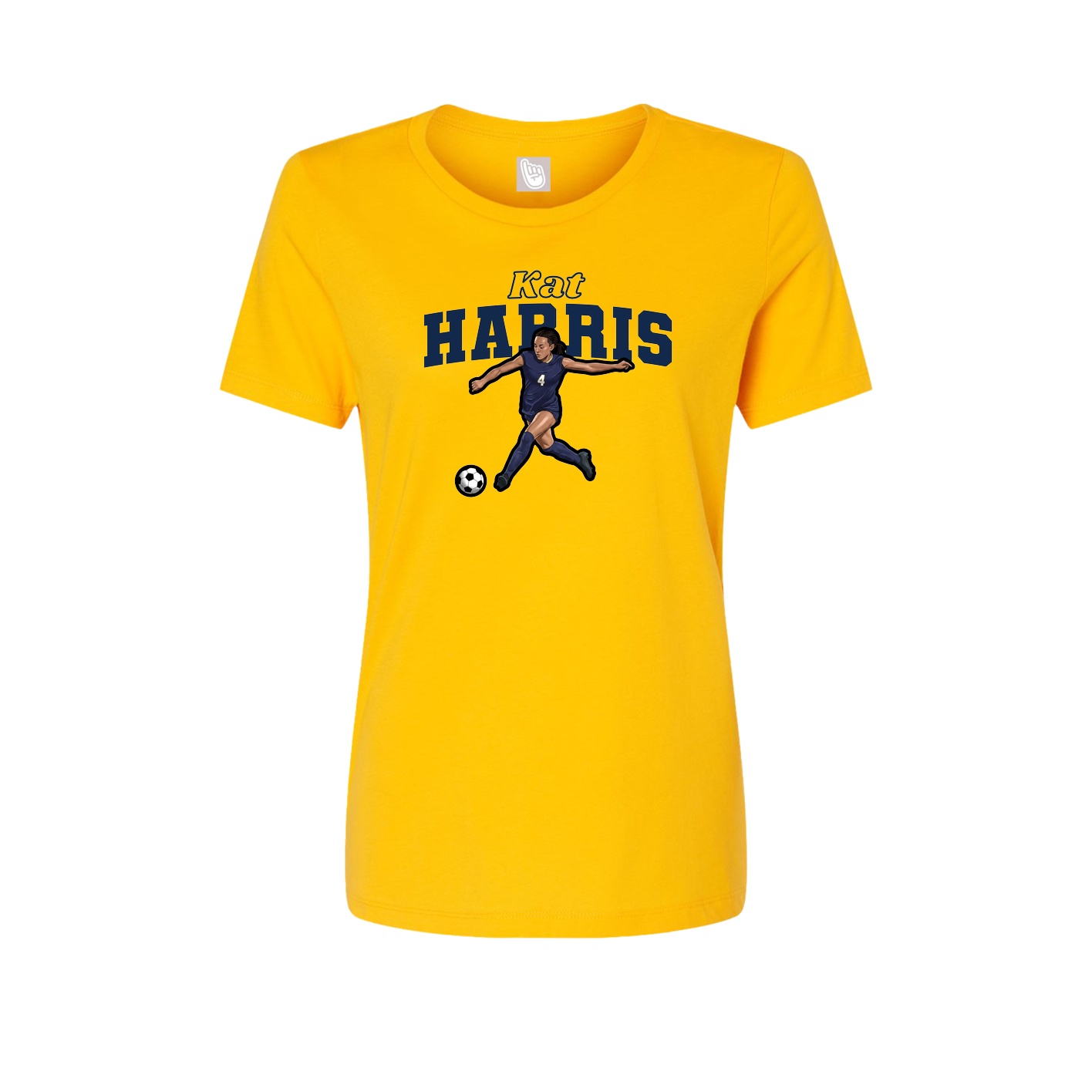 Fitted Women's Tee — Name Arch in Gold