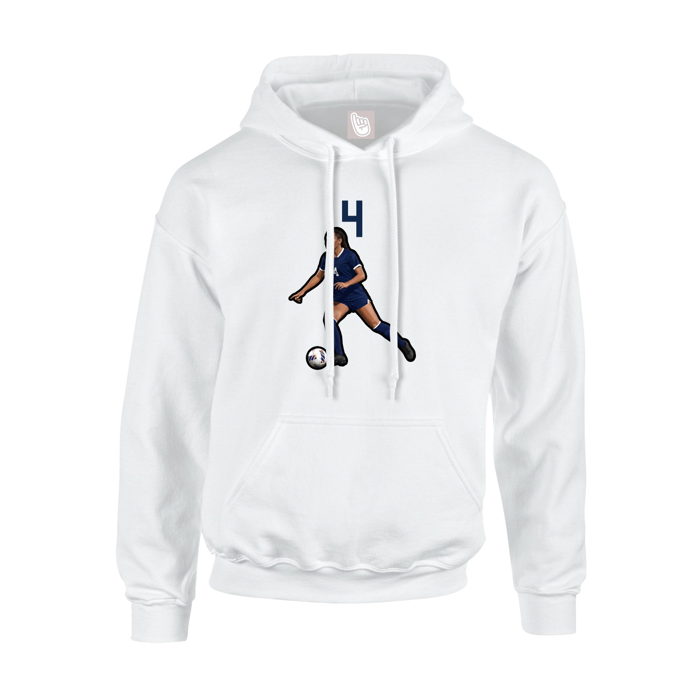 Youth Hoodie — Number Top in White