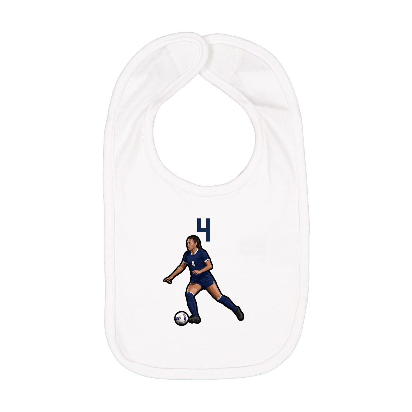 Infant Bib — Number Top in White
