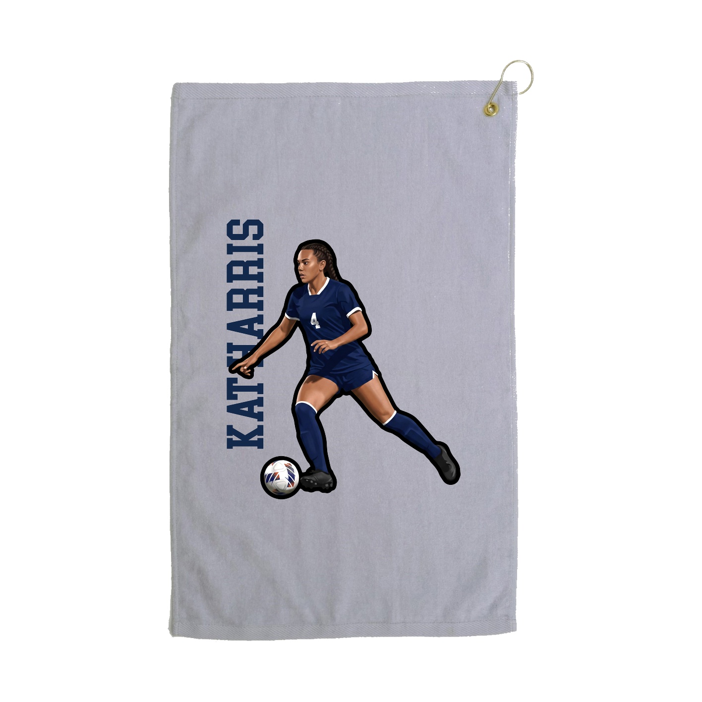 Golf Towel — Name Vertical in Grey