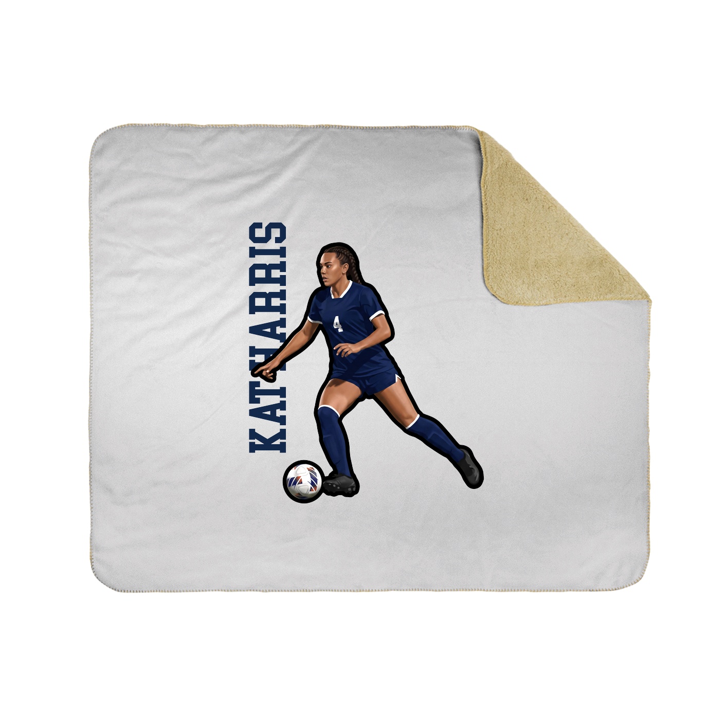 Throw Blanket — Name Vertical in White