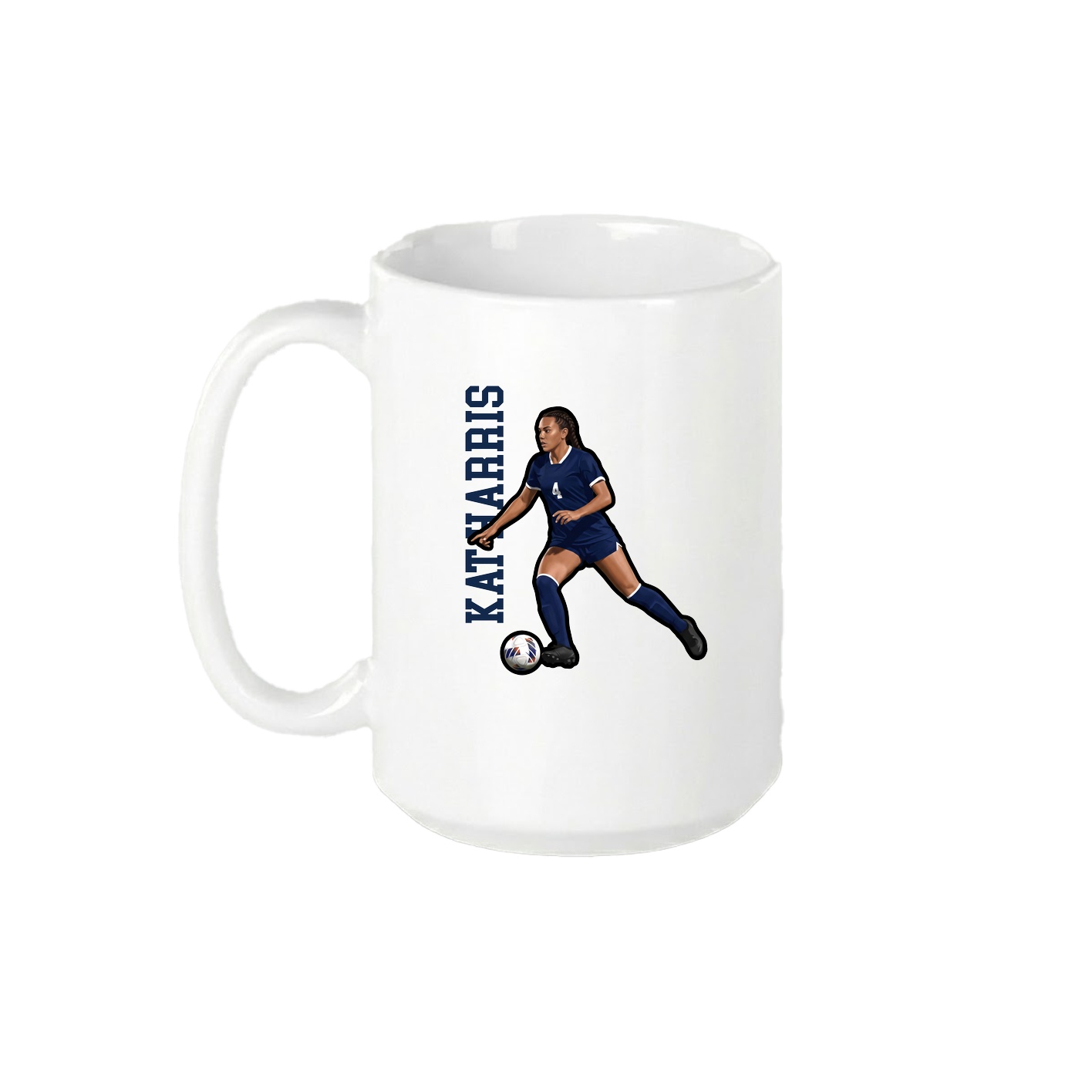 15oz Coffee Mug — Name Vertical in White