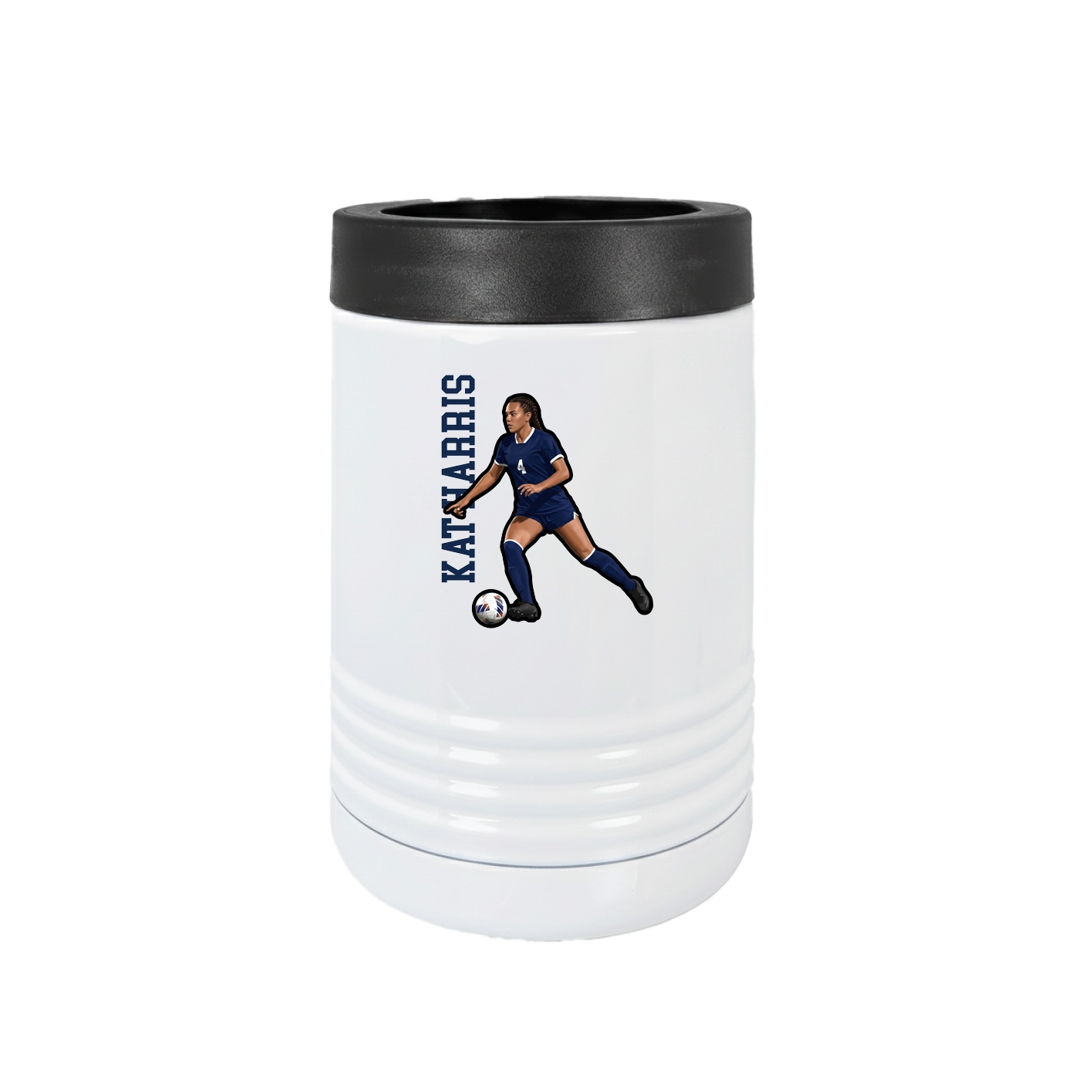 Beverage Holder — Name Vertical in White