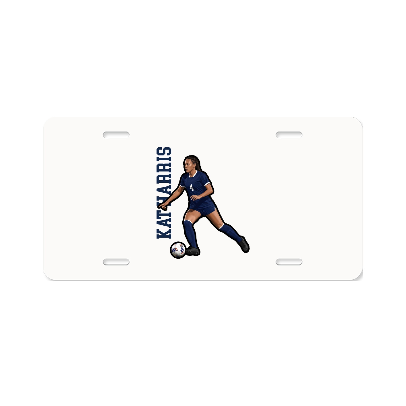 License Plate — Name Vertical in Classic