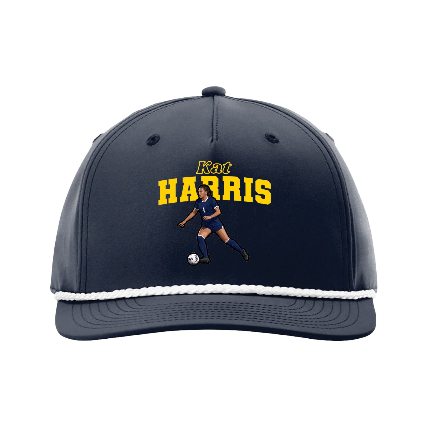 Five-Panel Classic Rope Cap — Name Arch in Navy