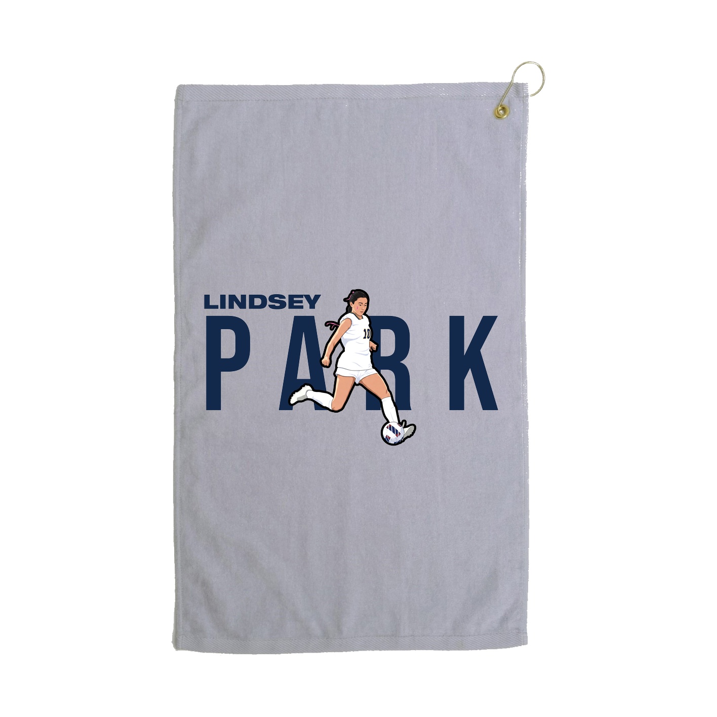 Golf Towel — Player Name in Grey