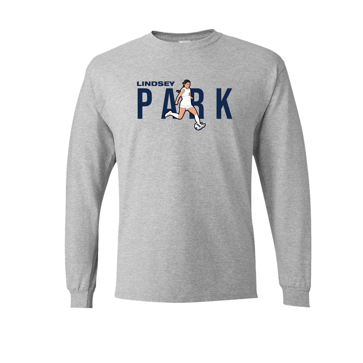 Long Sleeve Tee — Player Name in Grey