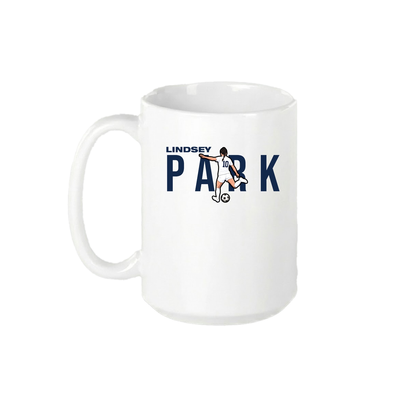 15oz Coffee Mug — Player Name in White