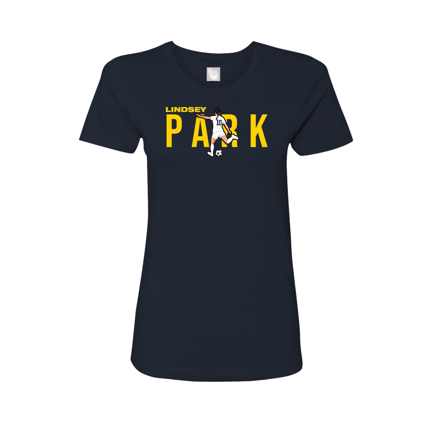 Fitted Women's Tee — Player Name in Navy