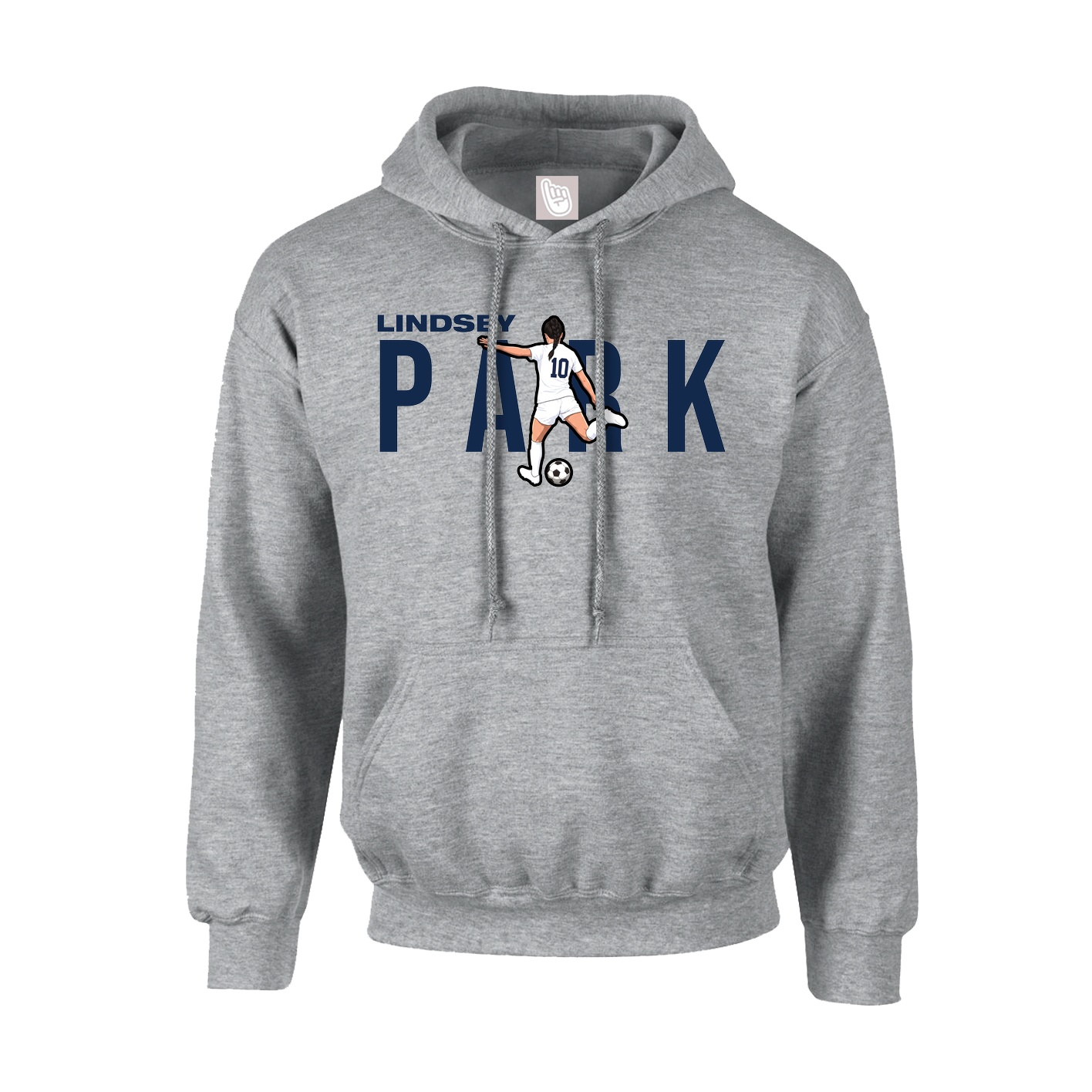 Hoodie — Player Name in Grey