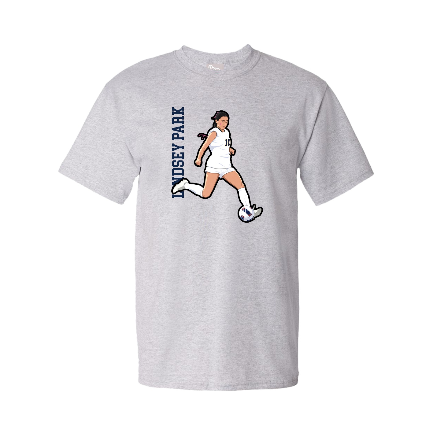 Youth Tee — Name Vertical in Grey