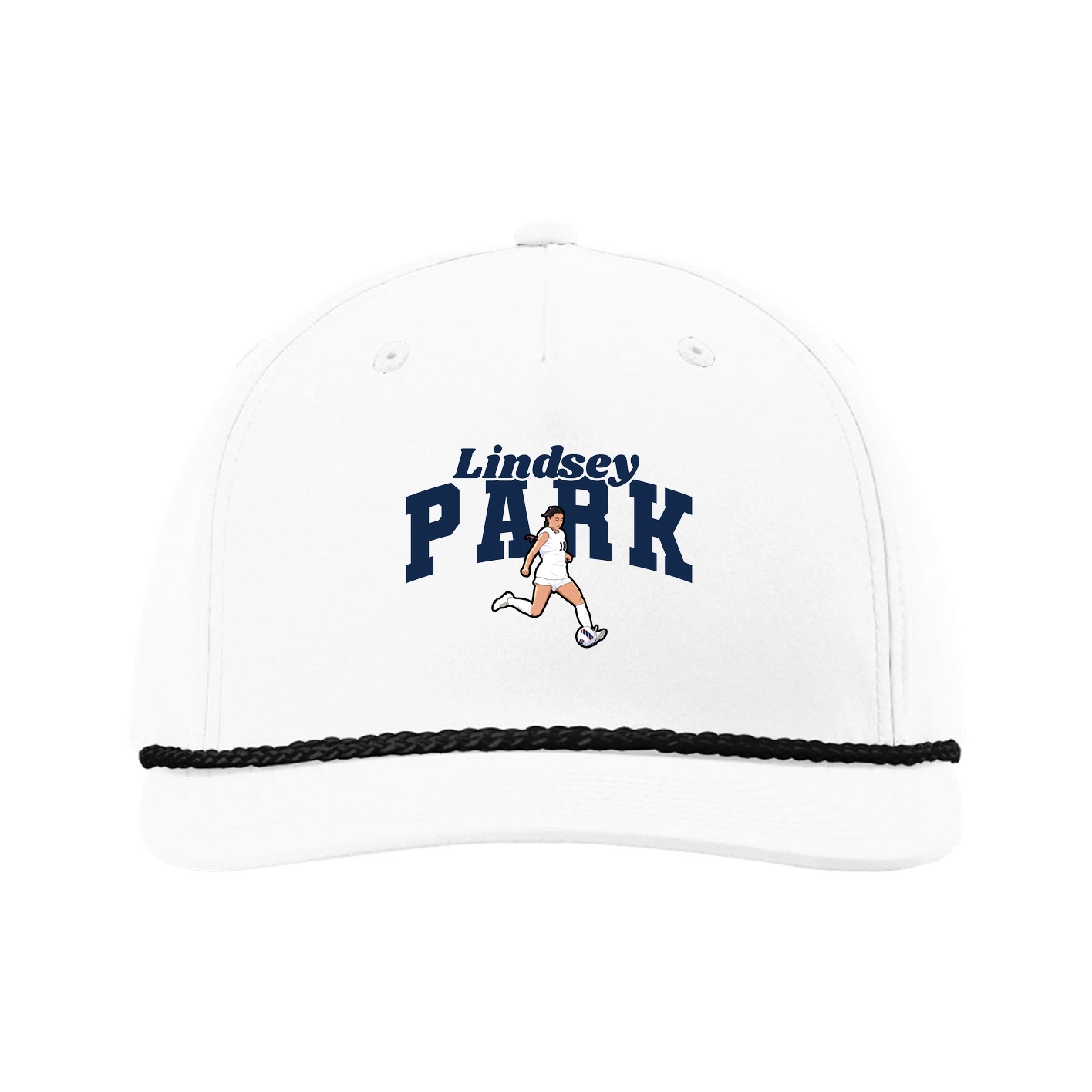 Five-Panel Classic Rope Cap — Signature Arch in White