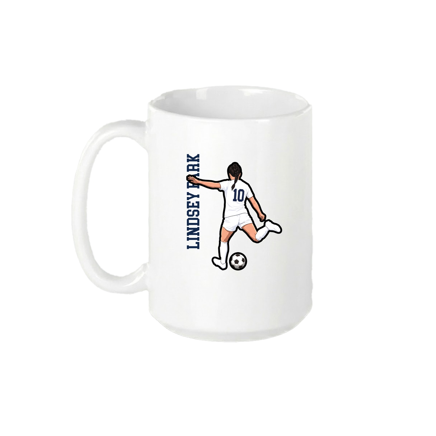 15oz Coffee Mug — Name Vertical in White