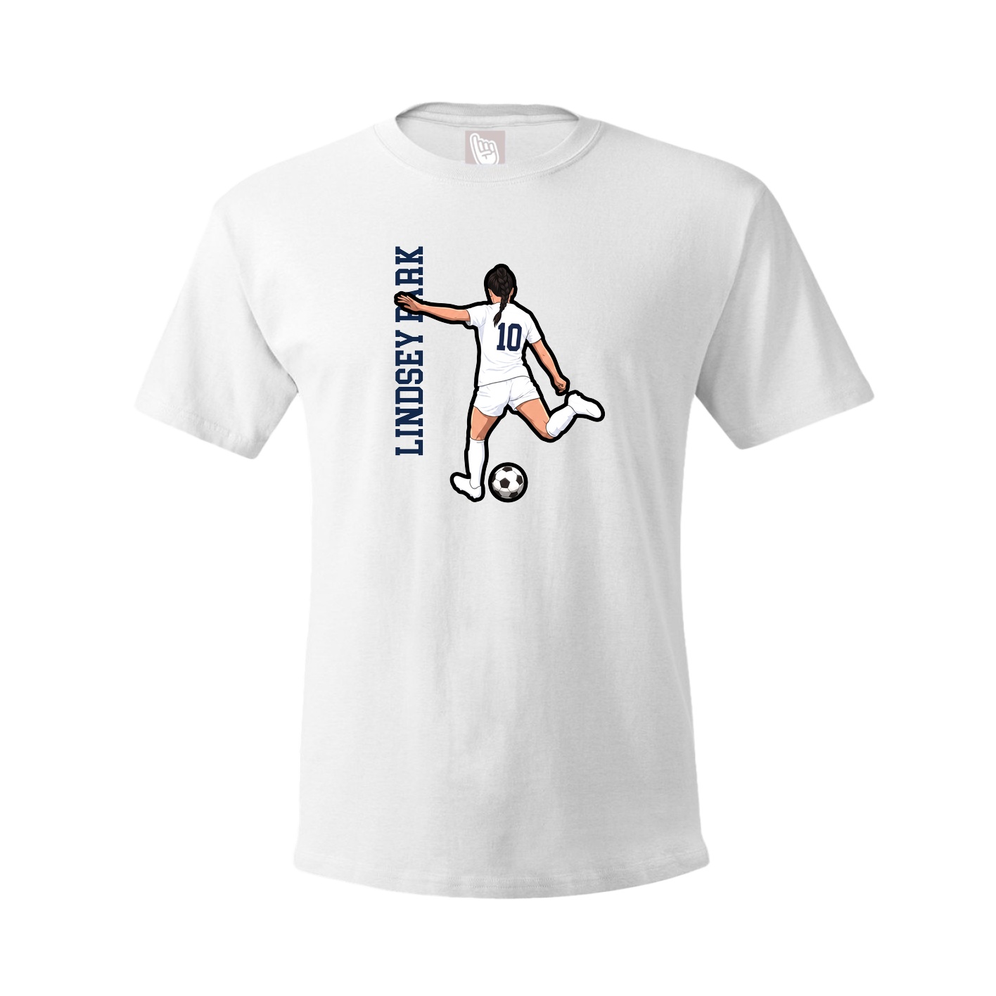 Tee — Name Vertical in White