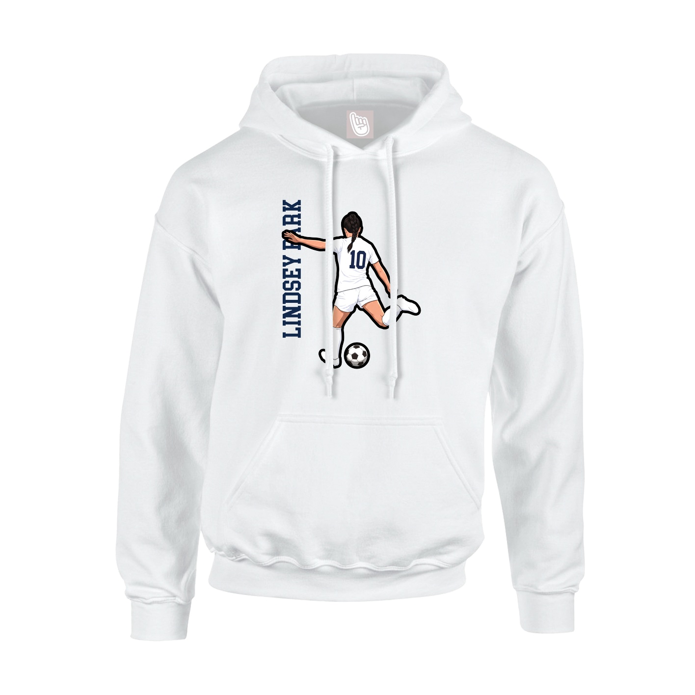 Youth Hoodie — Name Vertical in White