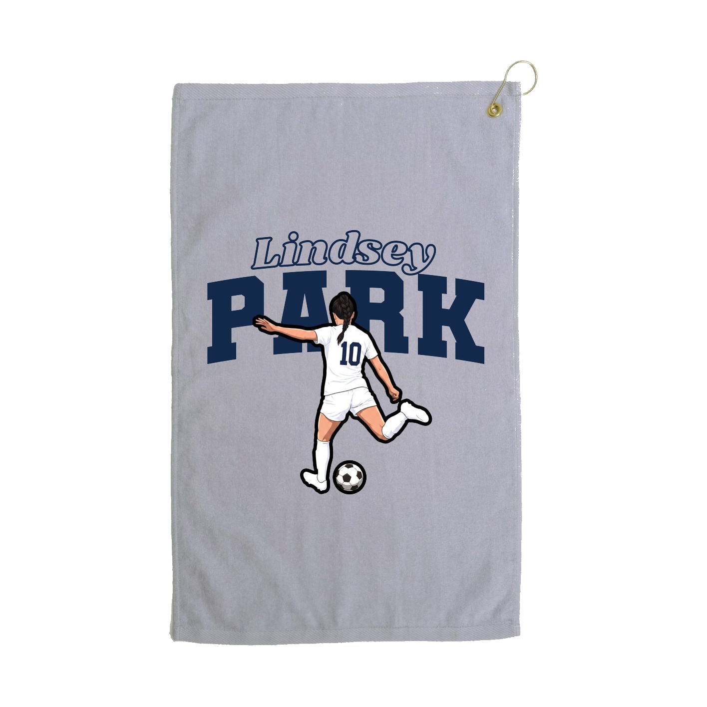 Golf Towel — Name Arch in Grey