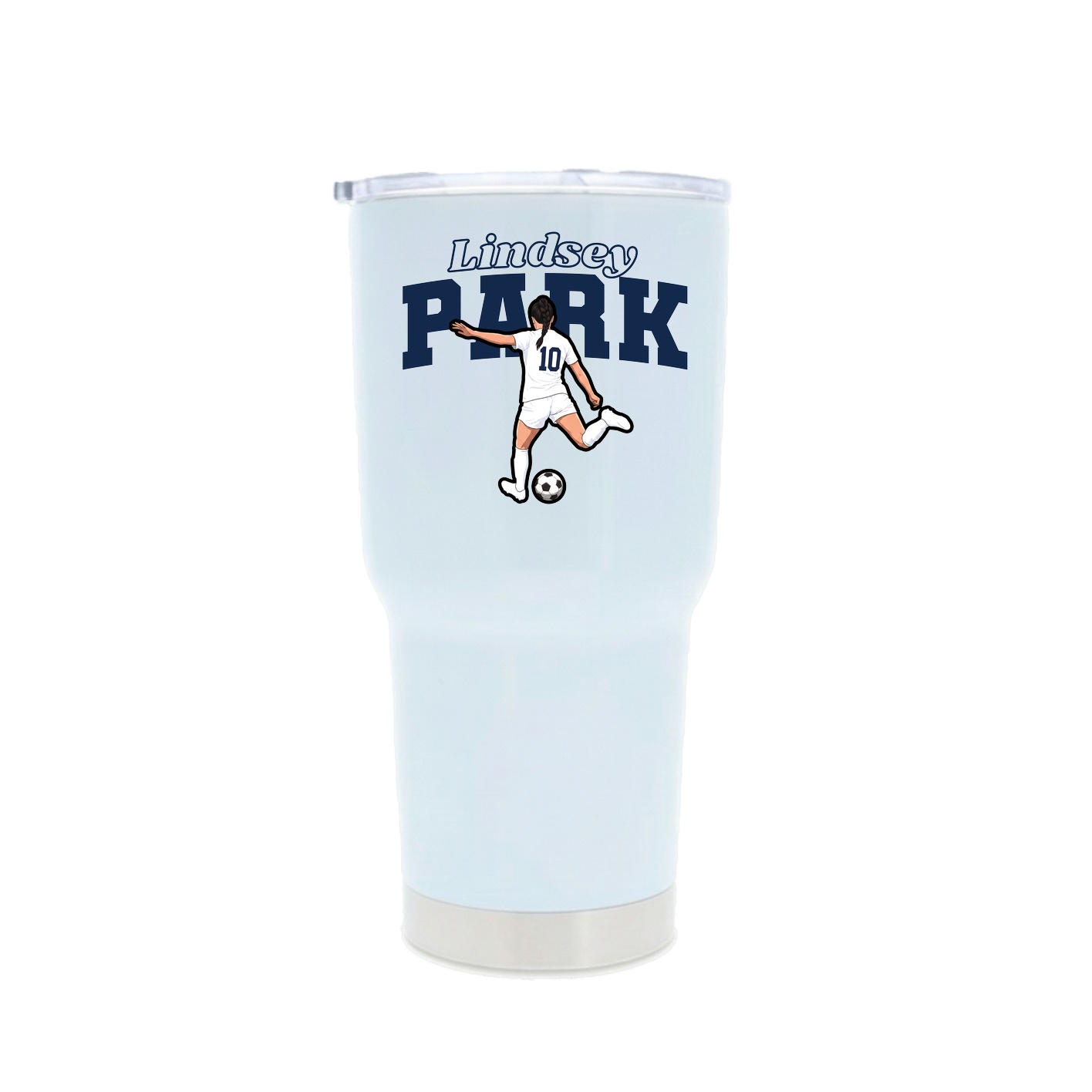 30oz Stainless Steel Tumbler — Name Arch in White