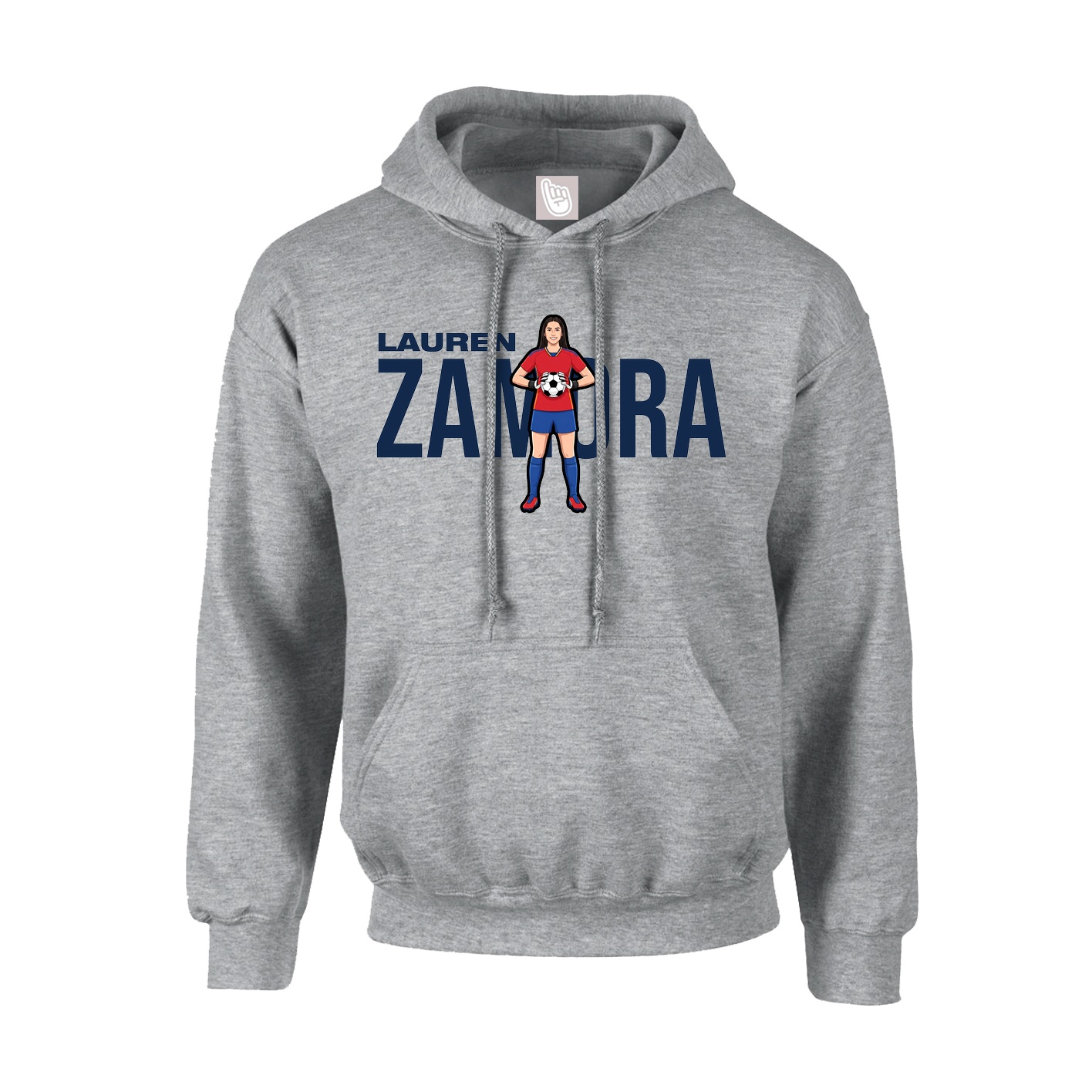 Youth Hoodie — Player Name in Grey
