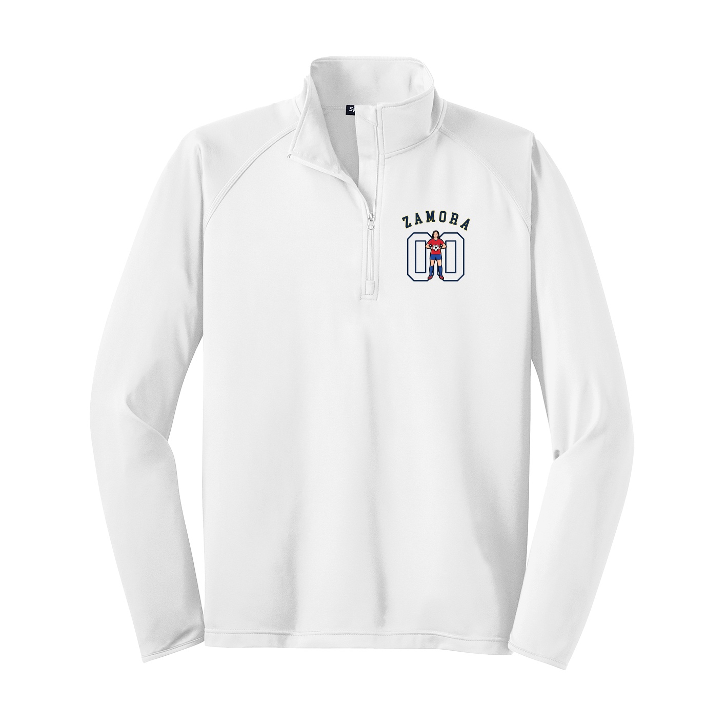 Q-Zip Pullover — Shirsey Arch in White