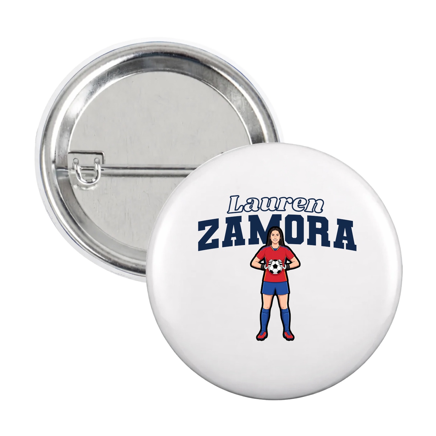 Game Day Button — Name Arch in White