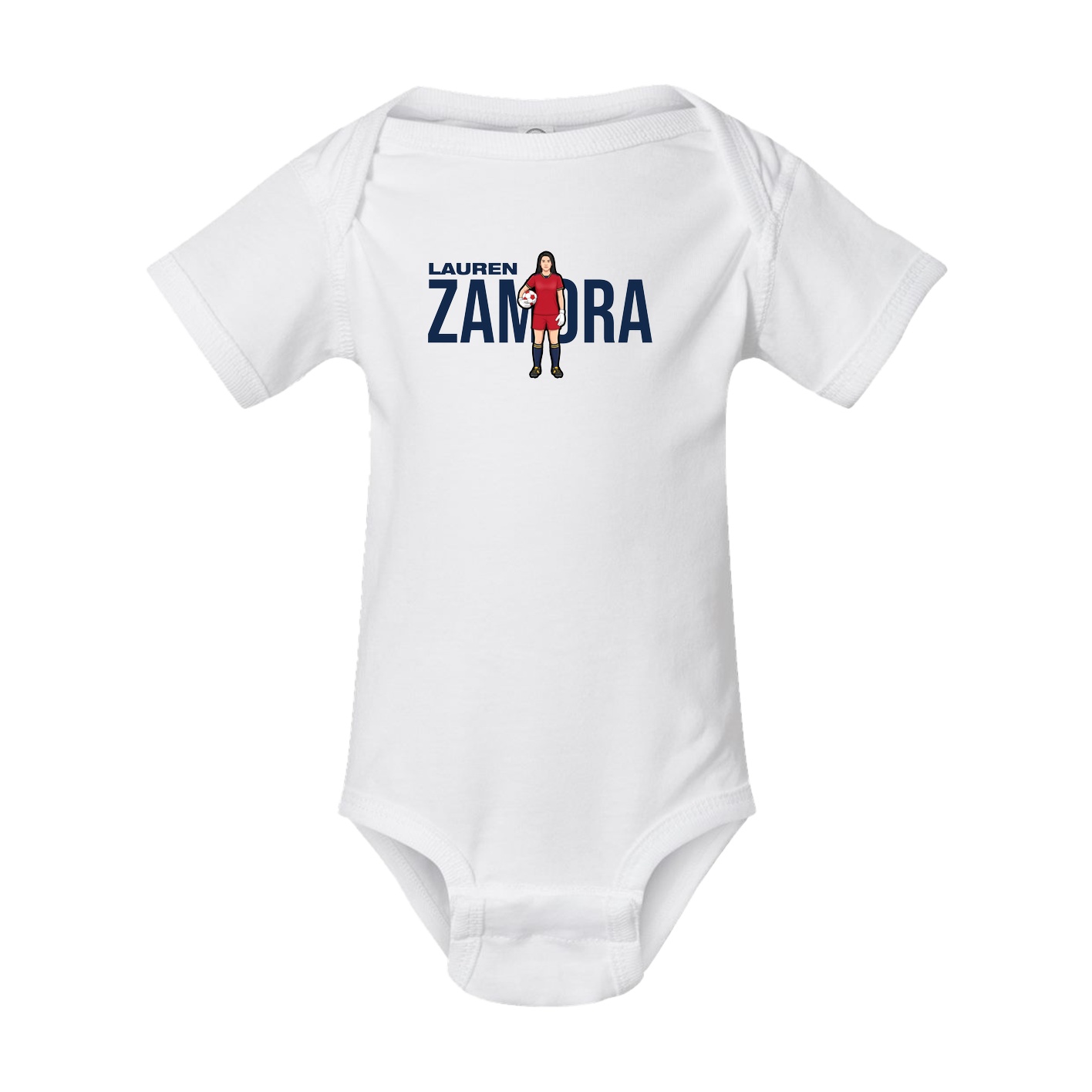 Baby Onesie — Player Name in White