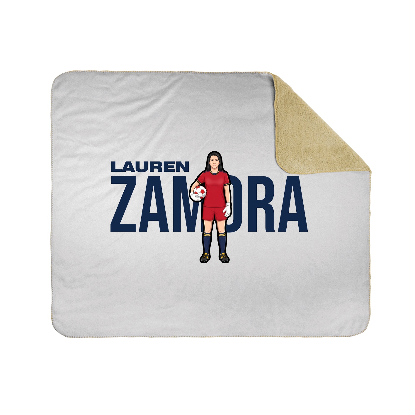 Throw Blanket — Player Name in White