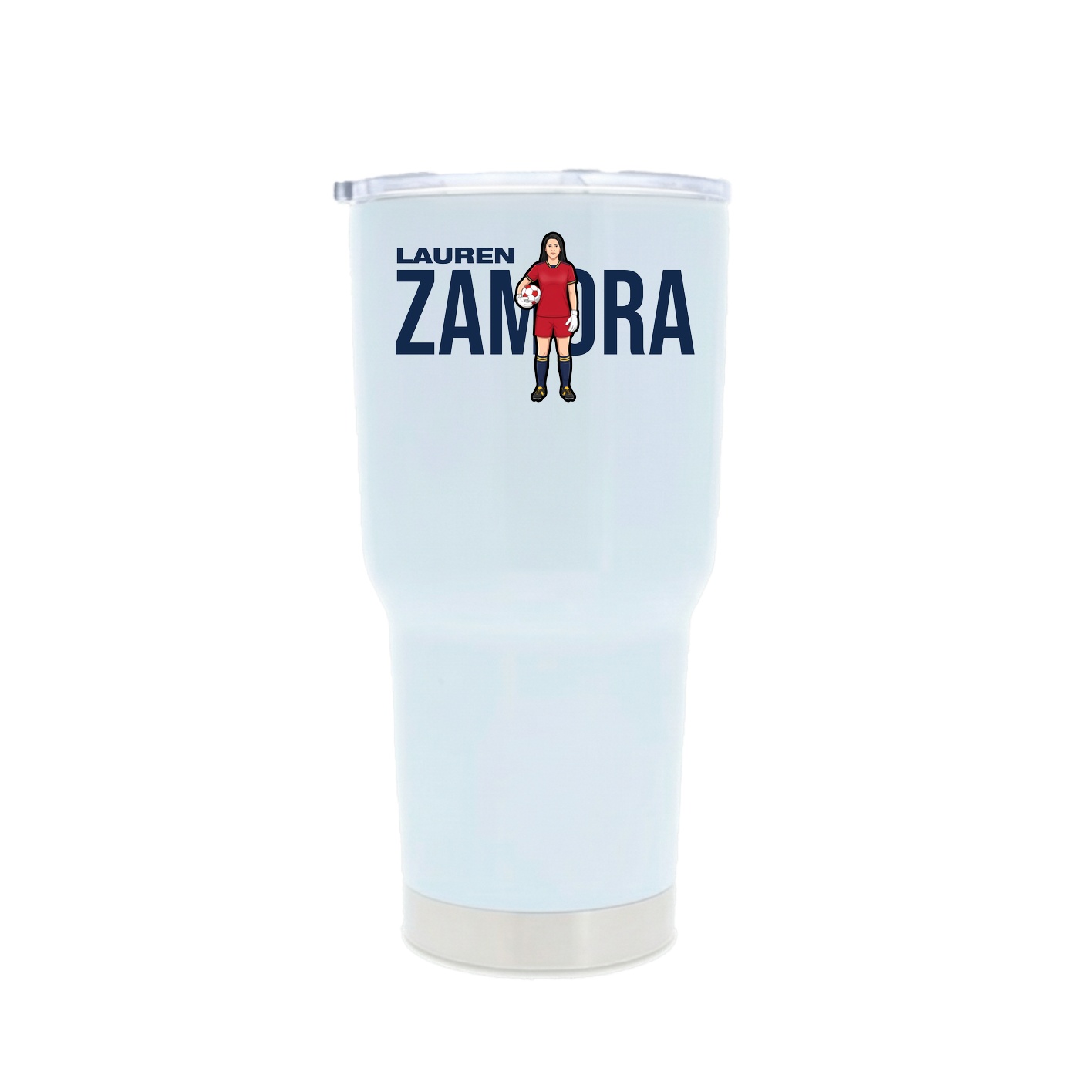 30oz Stainless Steel Tumbler — Player Name in White