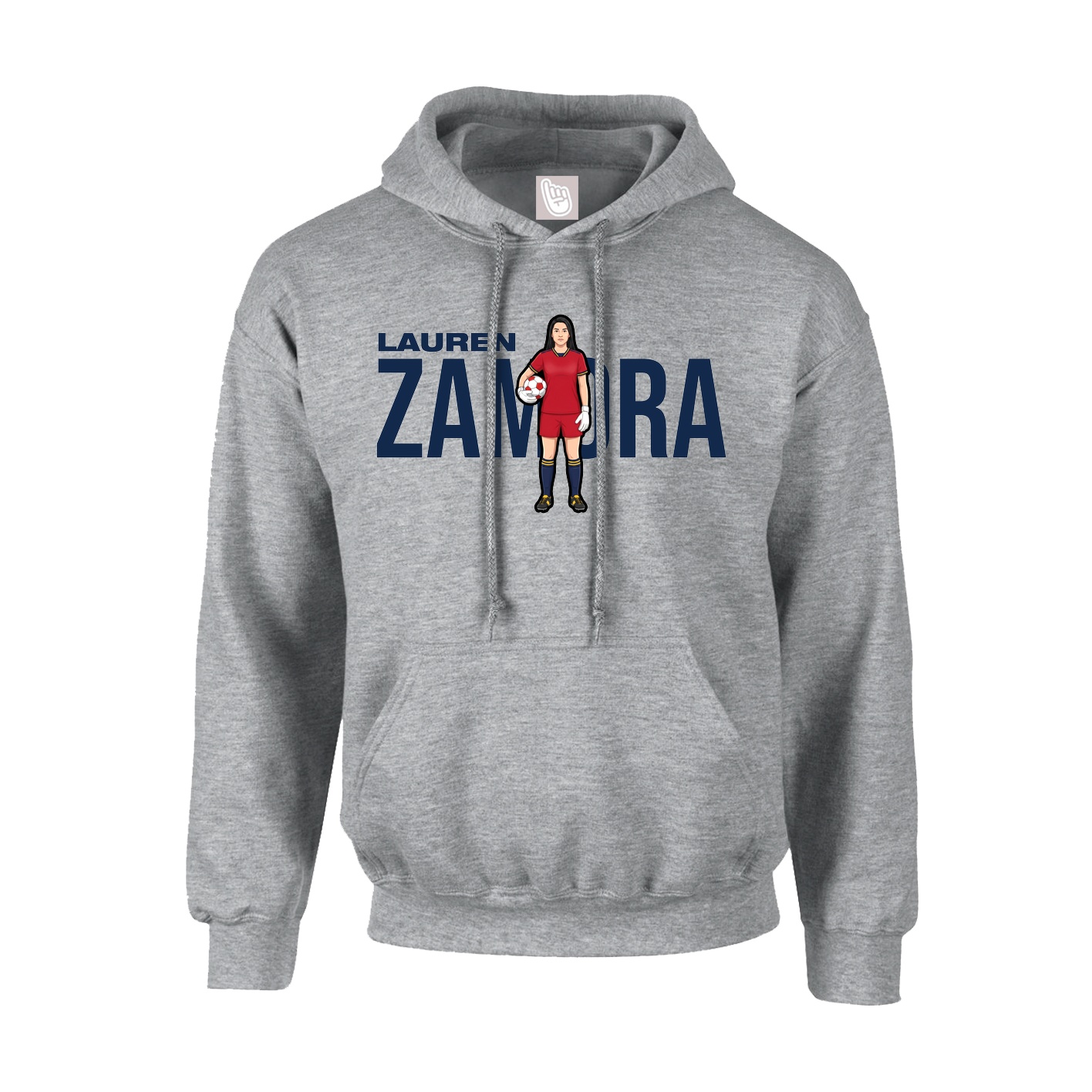 Hoodie — Player Name in Grey