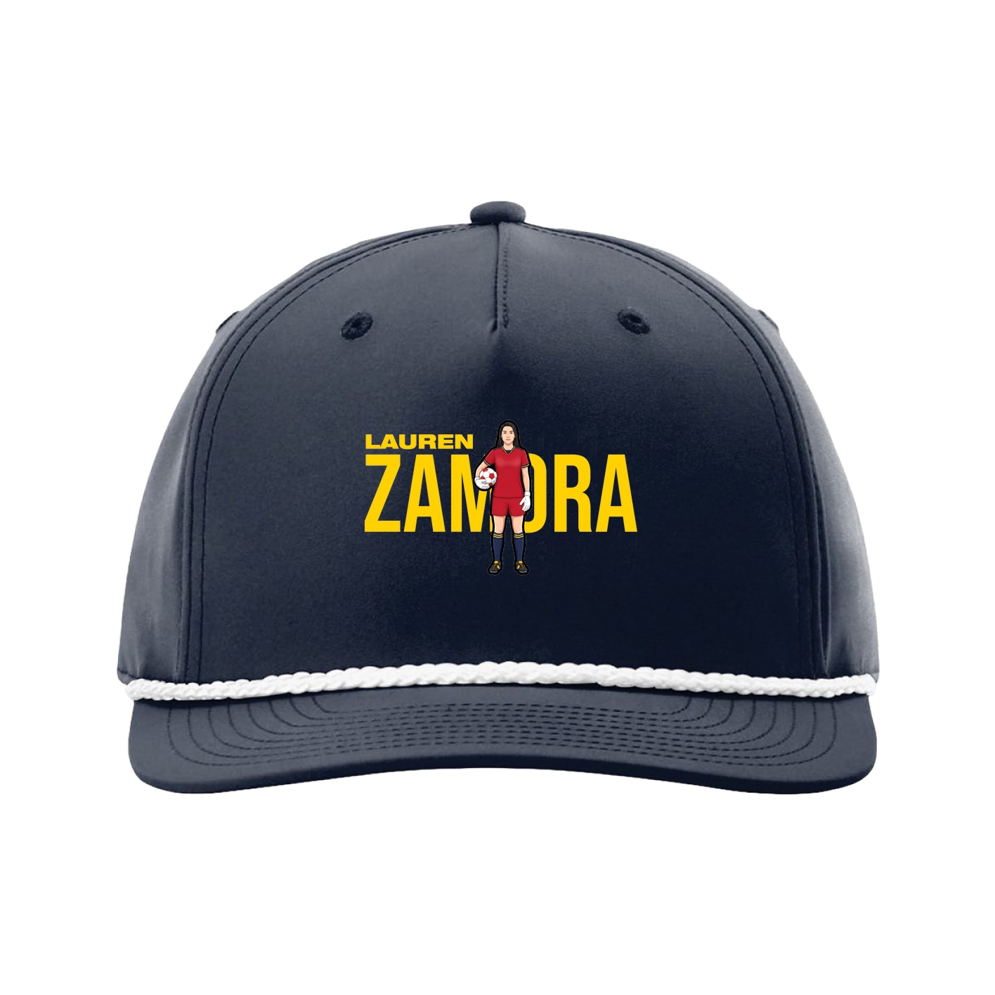 Five-Panel Classic Rope Cap — Player Name in Navy