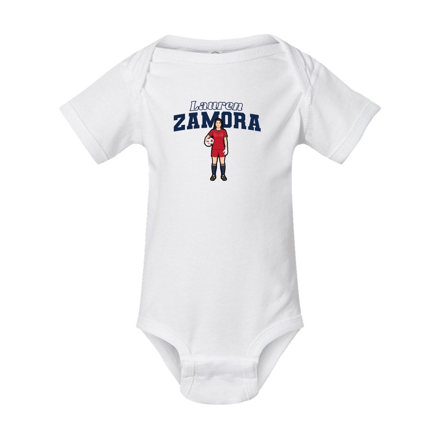 Baby Onesie — Name Arch in White
