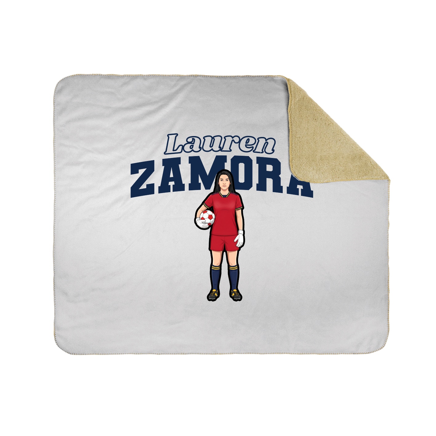 Throw Blanket — Name Arch in White